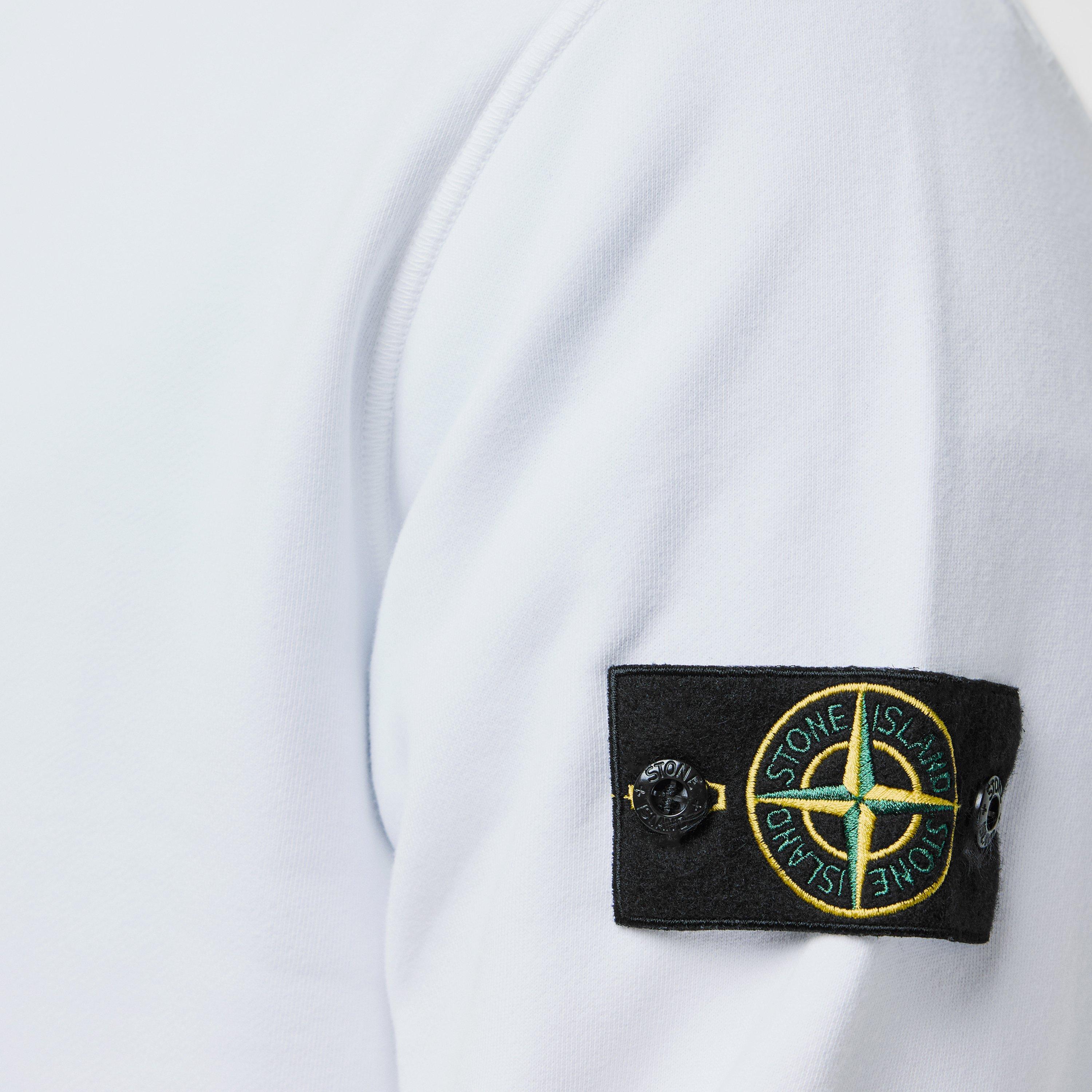 Bianco V0001 - Stone Island - Men's Logo Lightweight Cotton Fleece Jumper - 5