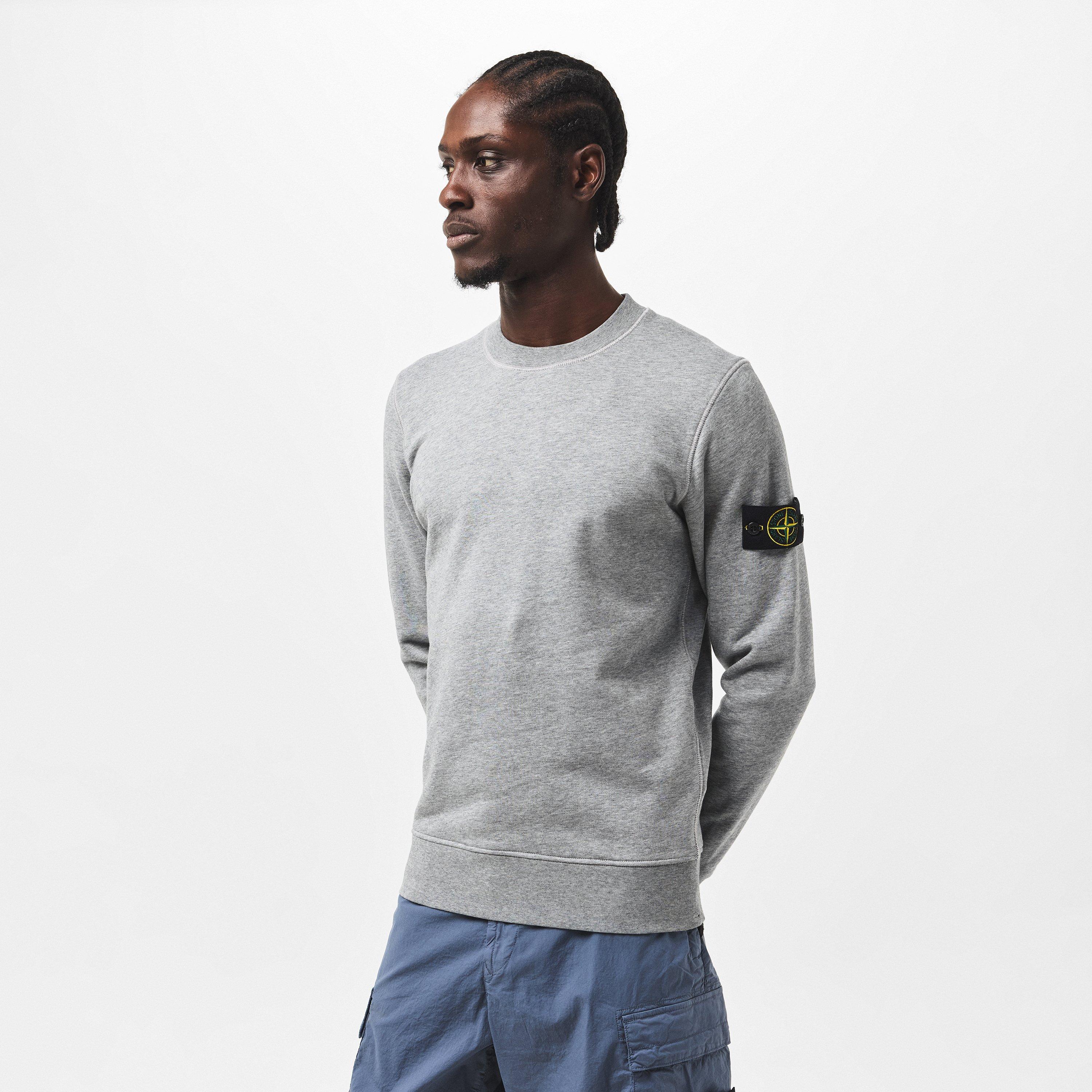 P Melange V0M64 - Stone Island - Men's Logo Lightweight Cotton Fleece Jumper - 3