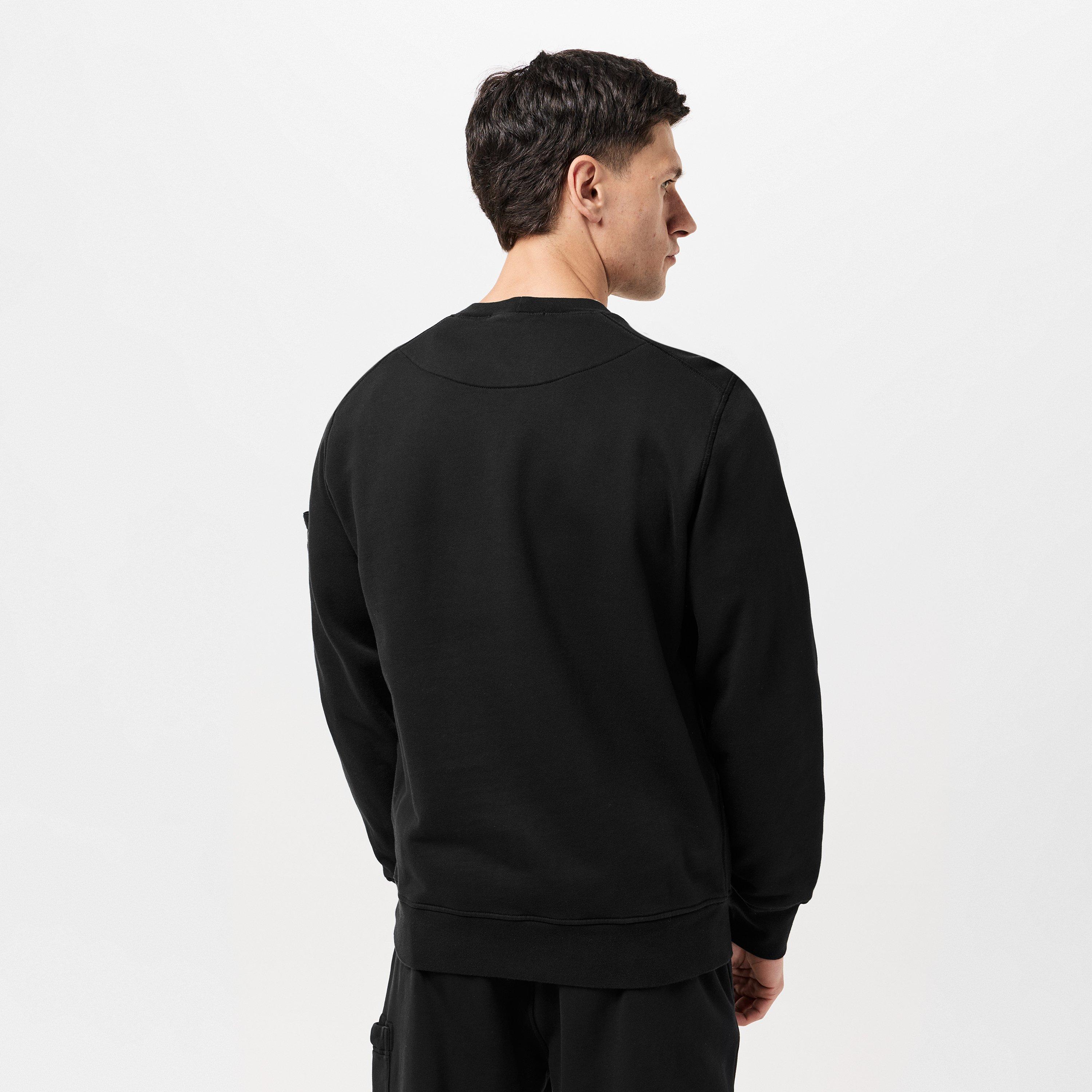 Nero V0029 - Stone Island - Men's Logo Lightweight Cotton Fleece Jumper - 4