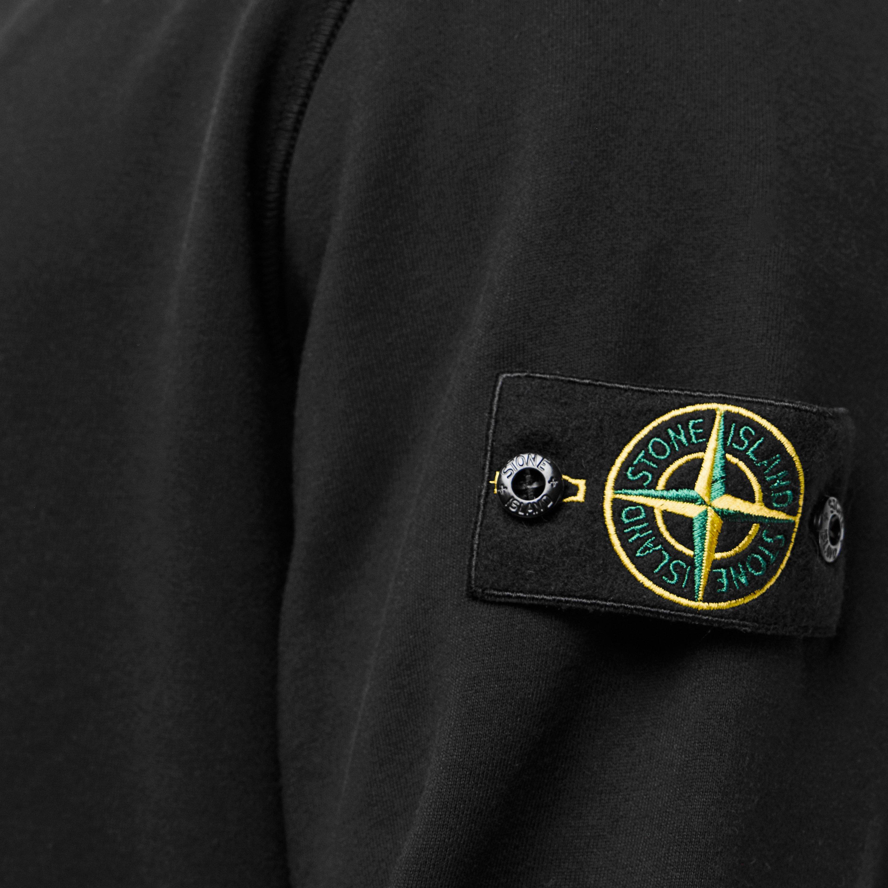Nero V0029 - Stone Island - Men's Logo Lightweight Cotton Fleece Jumper - 5