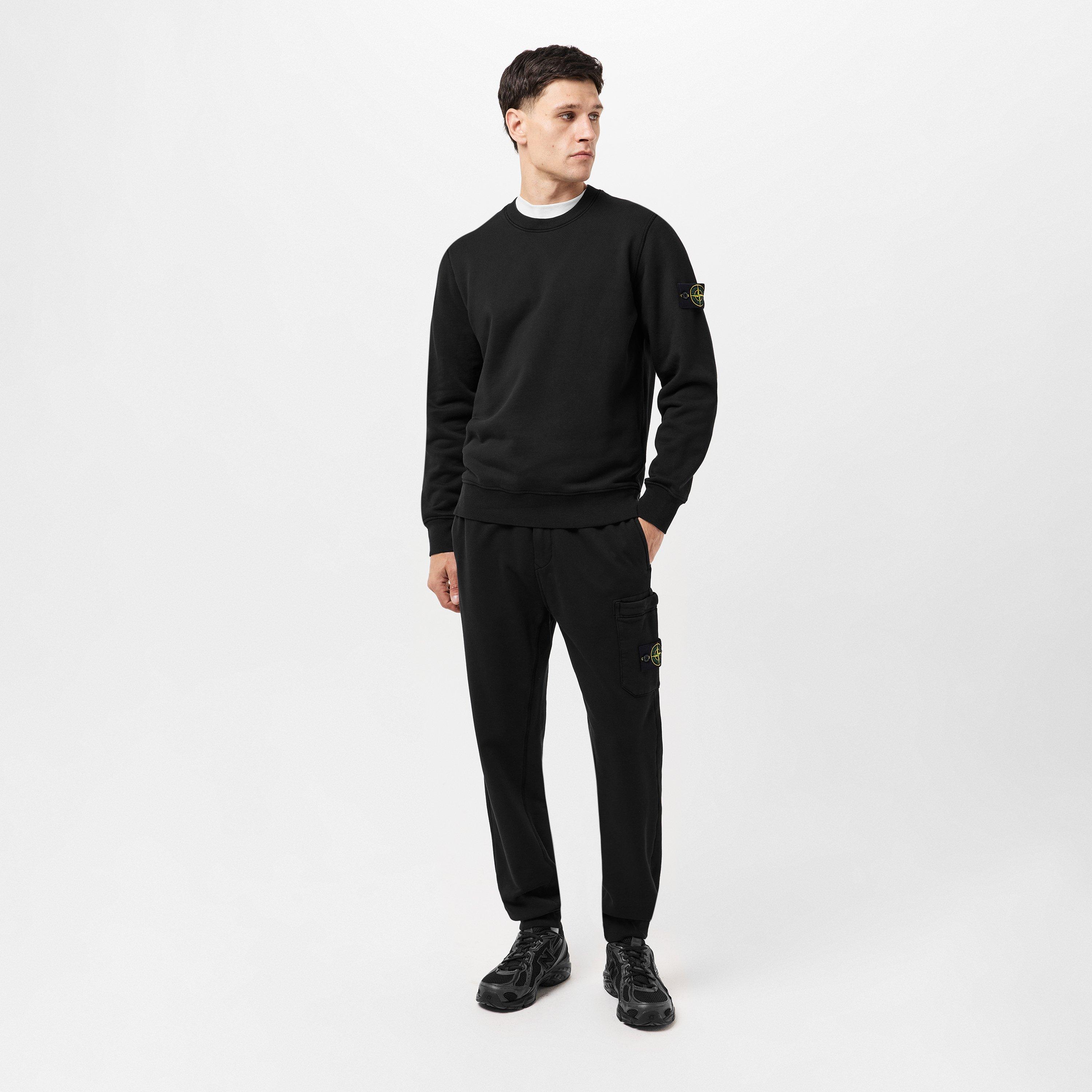 Nero V0029 - Stone Island - Men's Logo Lightweight Cotton Fleece Jumper - 6