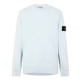 Stone Island MenS Logo Lightweight Cotton Fleece Jumper