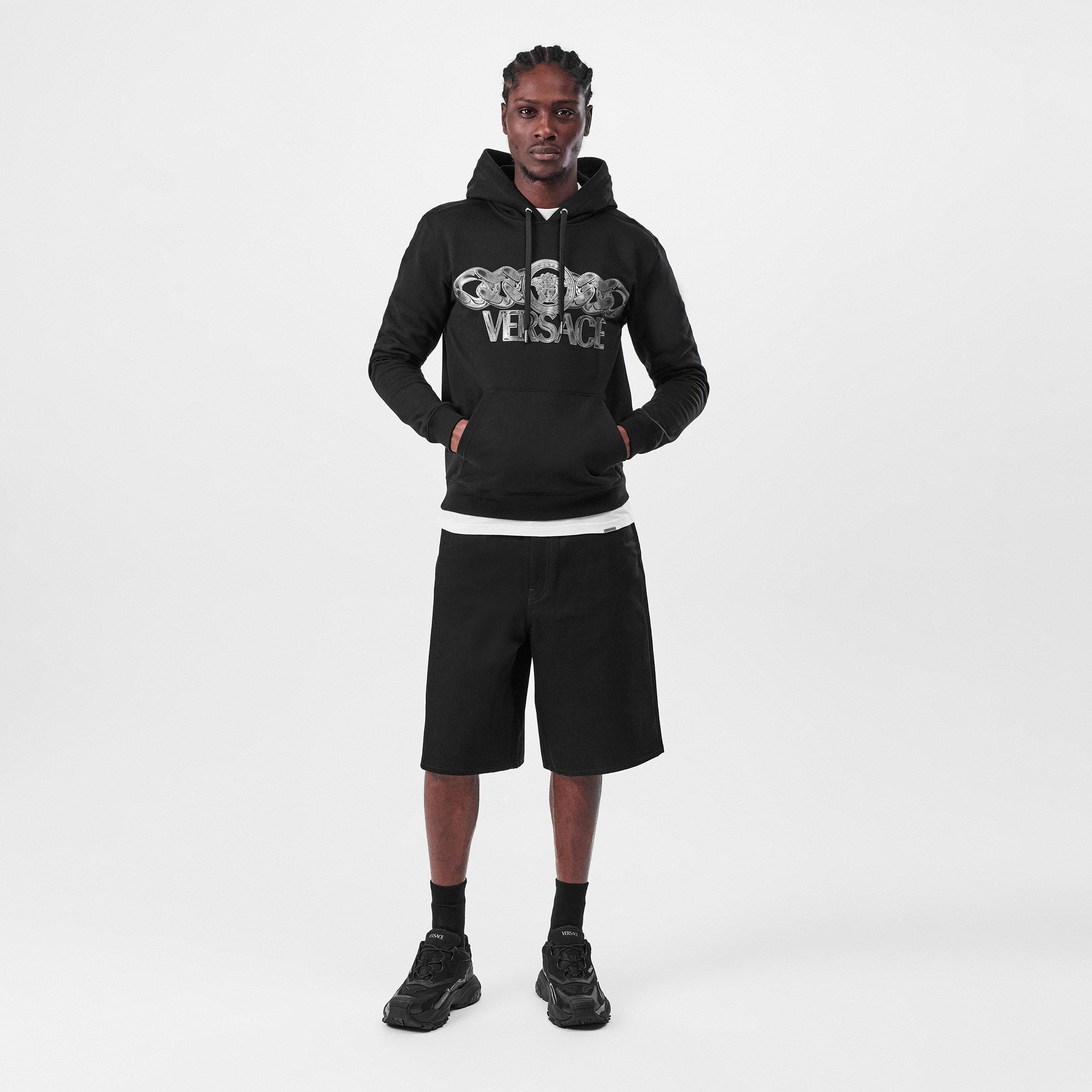 Black - Versace - Medusa On Chain Hoodie - 5
