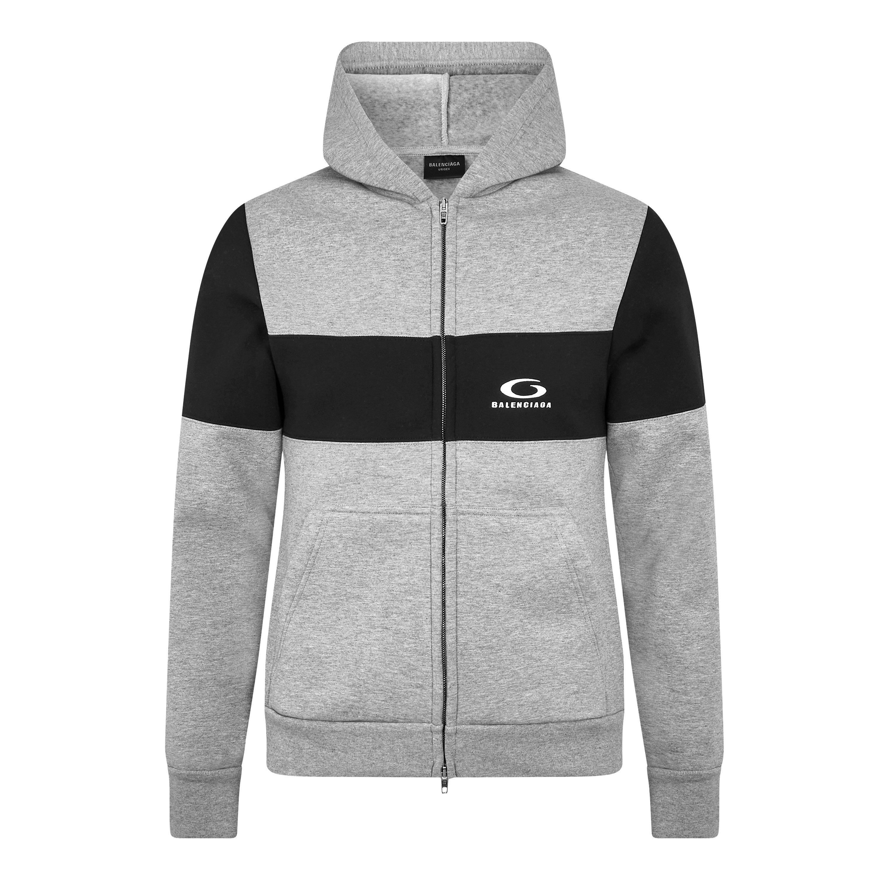 Heather Grey - Balenciaga - Contrast Band Hoodie - 1