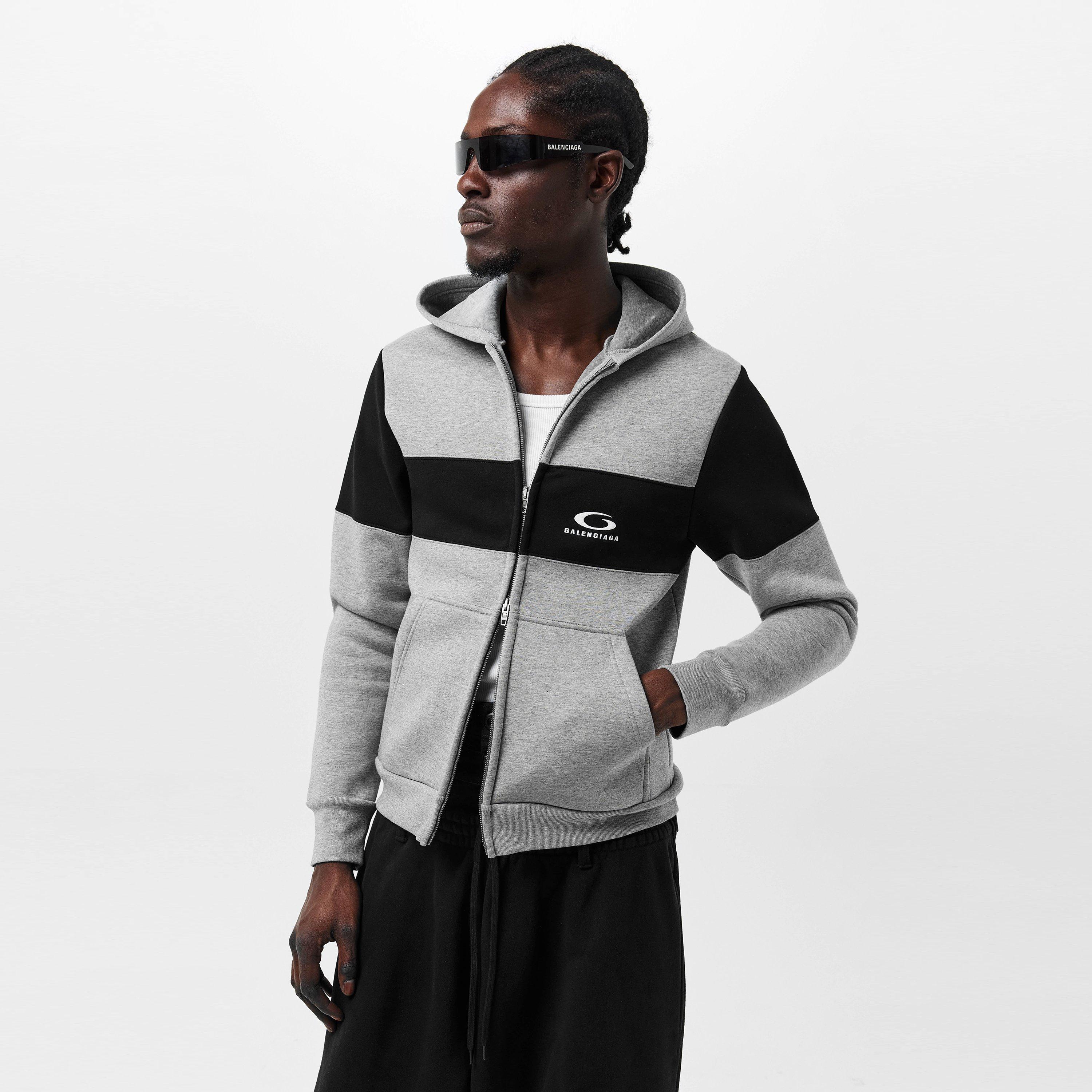 Heather Grey - Balenciaga - Contrast Band Hoodie - 3