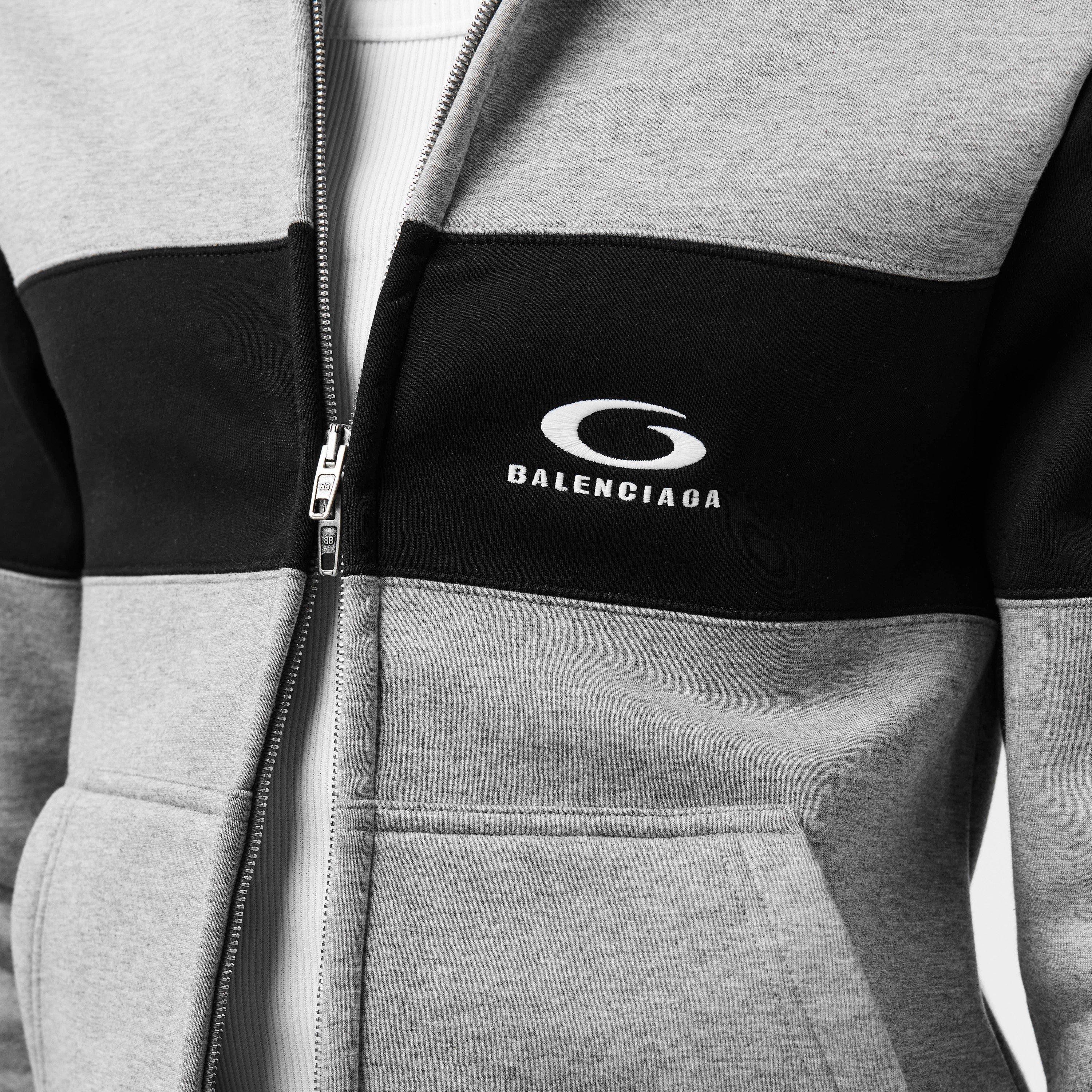 Heather Grey - Balenciaga - Contrast Band Hoodie - 5