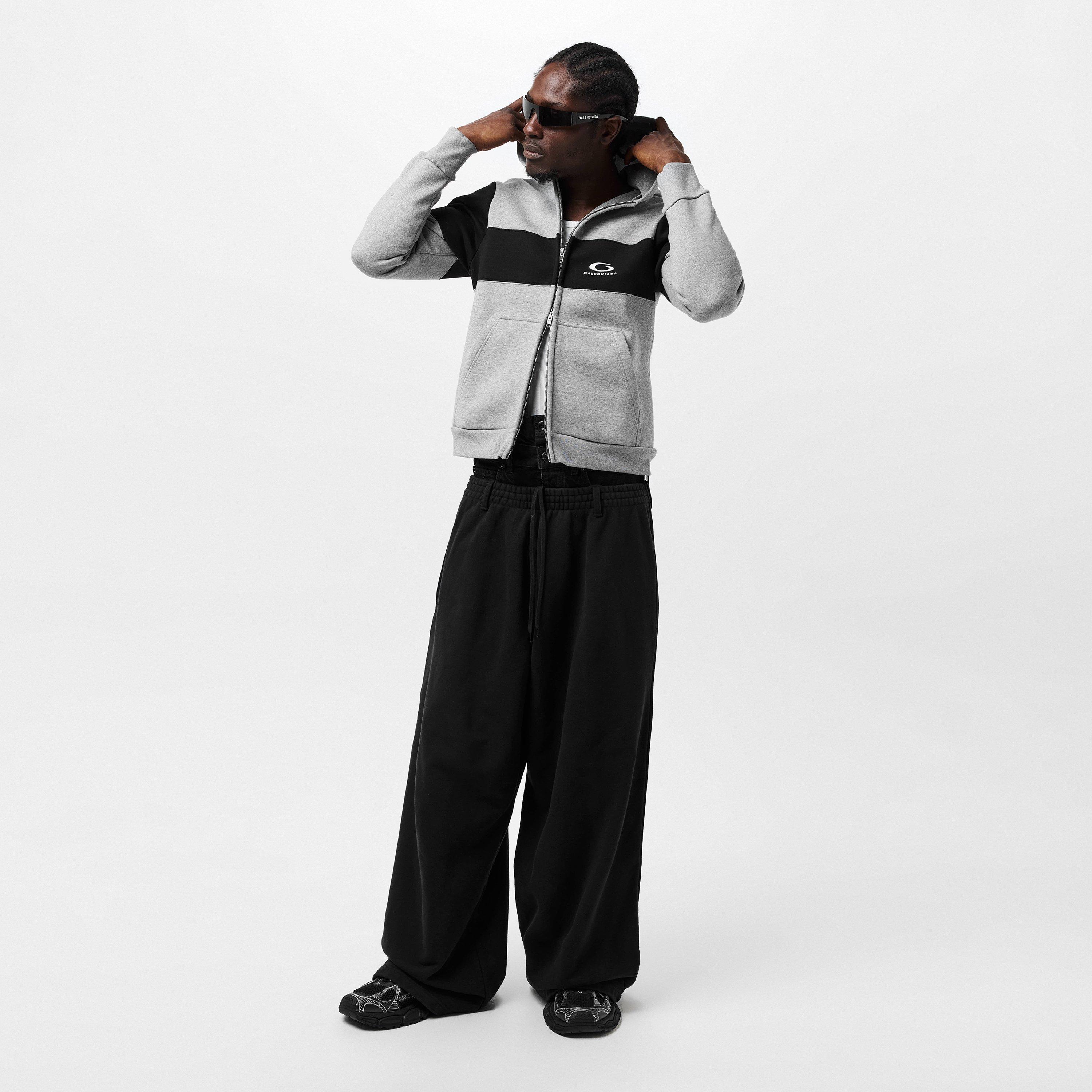 Heather Grey - Balenciaga - Contrast Band Hoodie - 6