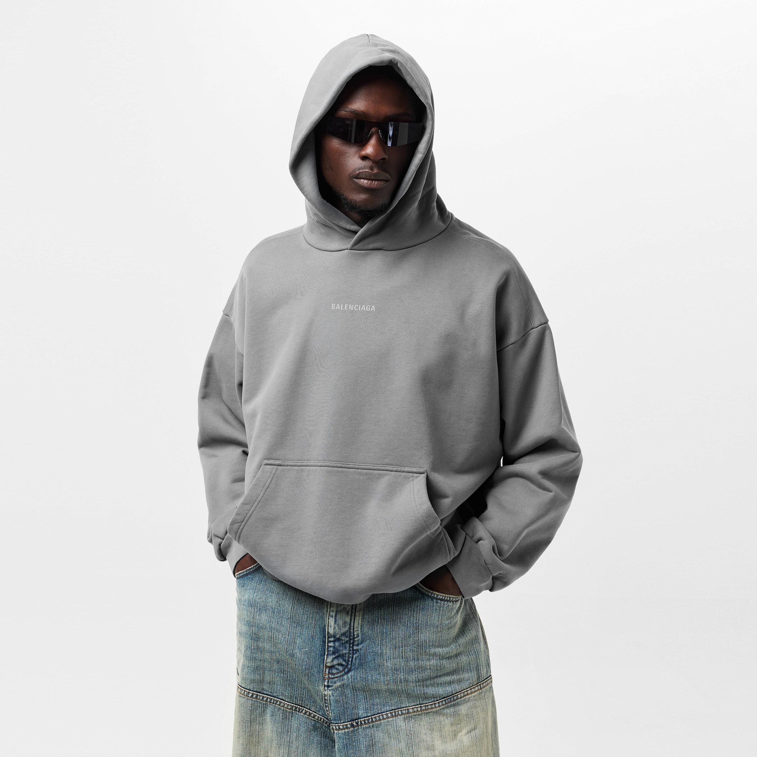 Grey/Reflect - Balenciaga - Back Logo Hoodie - 3