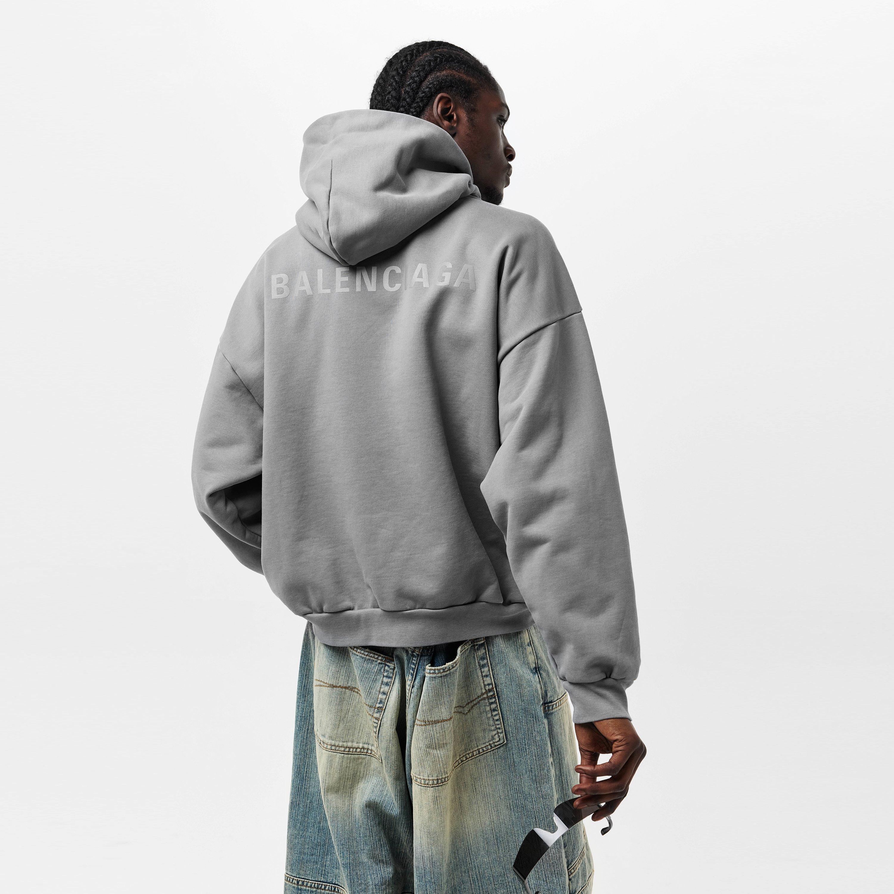 Grey/Reflect - Balenciaga - Back Logo Hoodie - 4