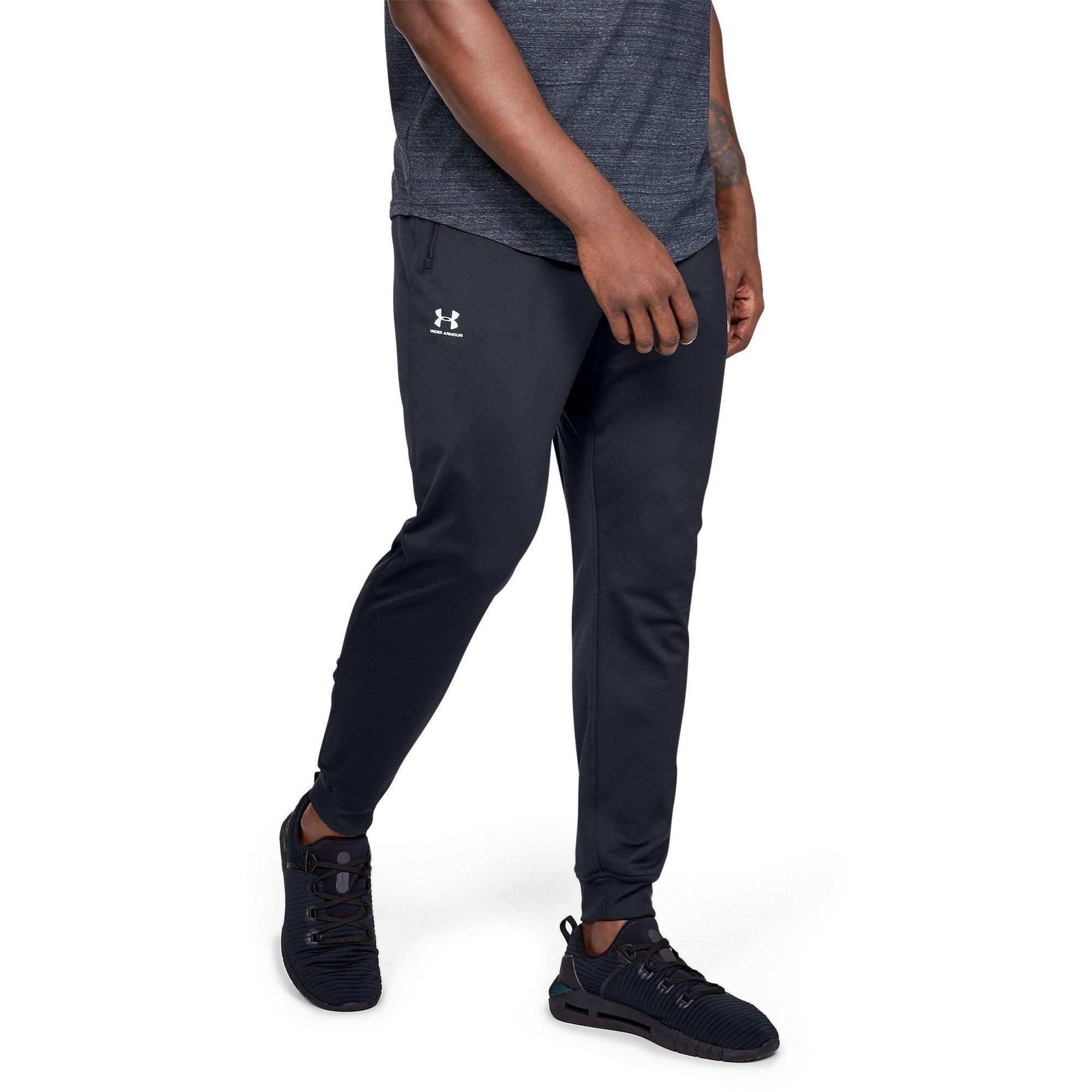 Black/White - Under Armour - Sportstyle Closed Hem Poly Joggers - 3