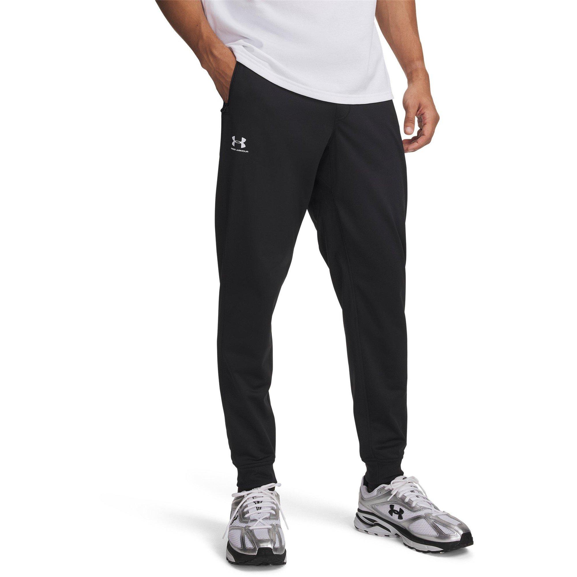 Black/White - Under Armour - Sportstyle Closed Hem Poly Joggers - 4