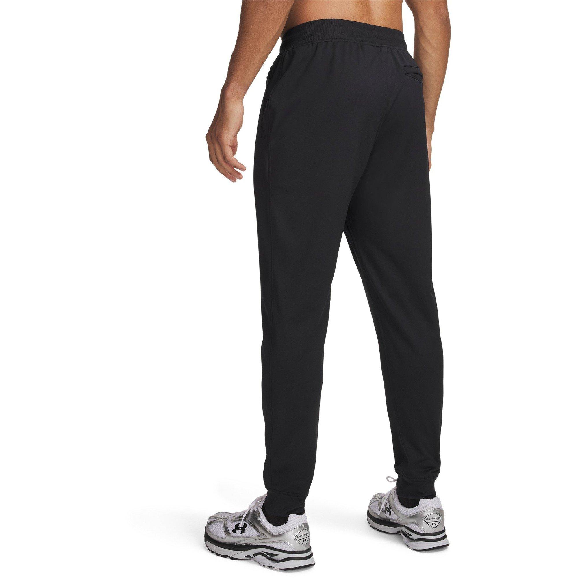 Black/White - Under Armour - Sportstyle Closed Hem Poly Joggers - 5