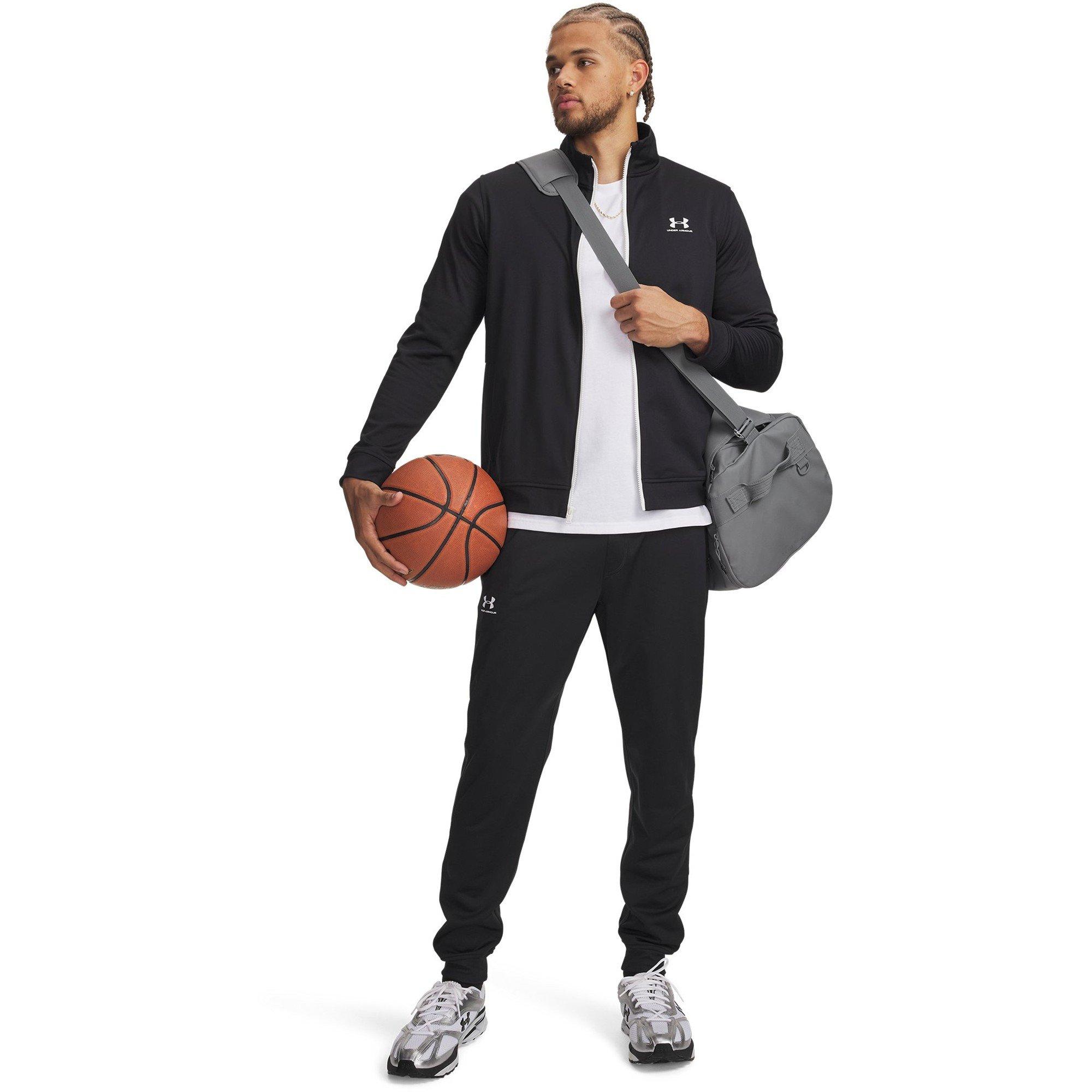 Black/White - Under Armour - Sportstyle Closed Hem Poly Joggers - 7