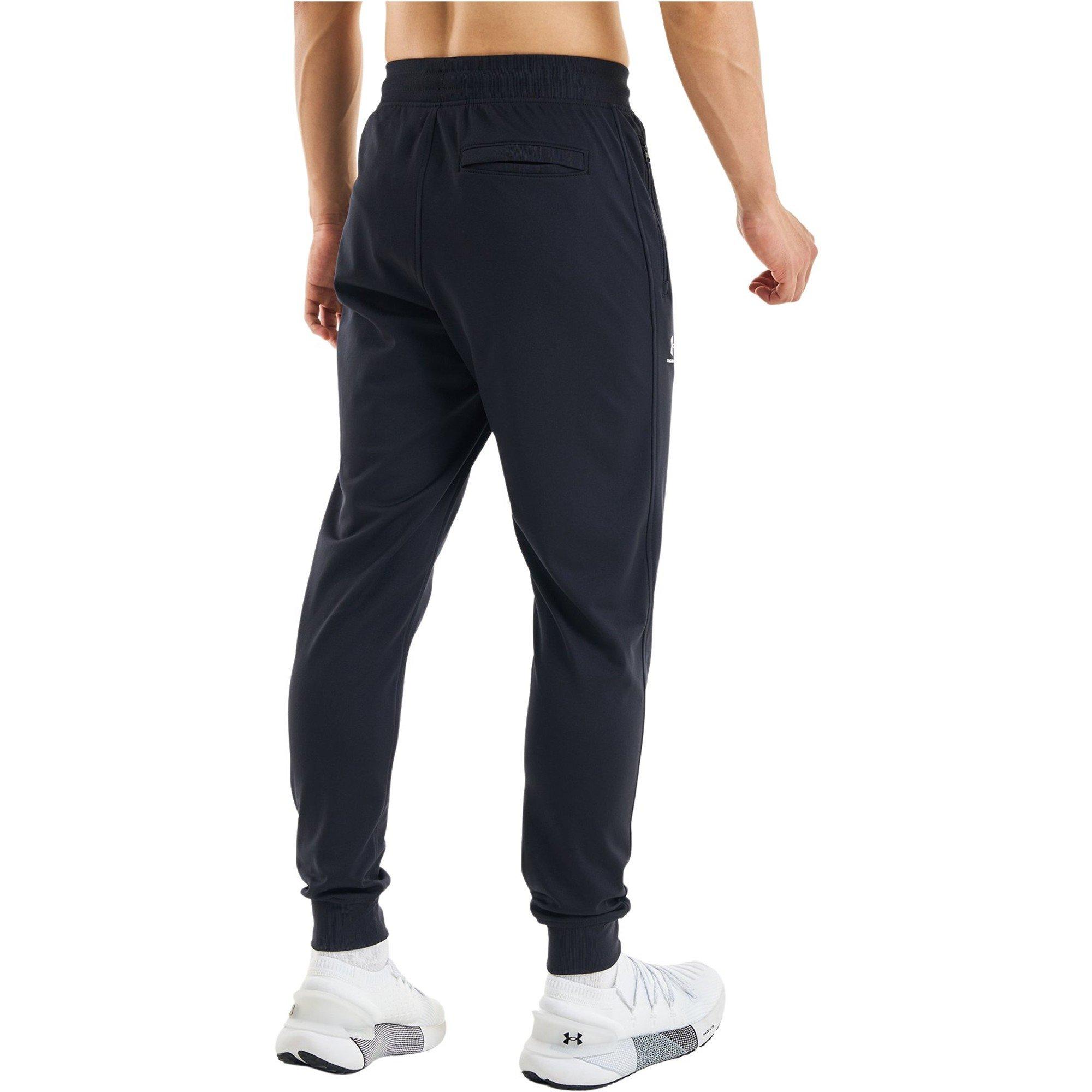 Black/White - Under Armour - Sportstyle Closed Hem Poly Joggers - 8