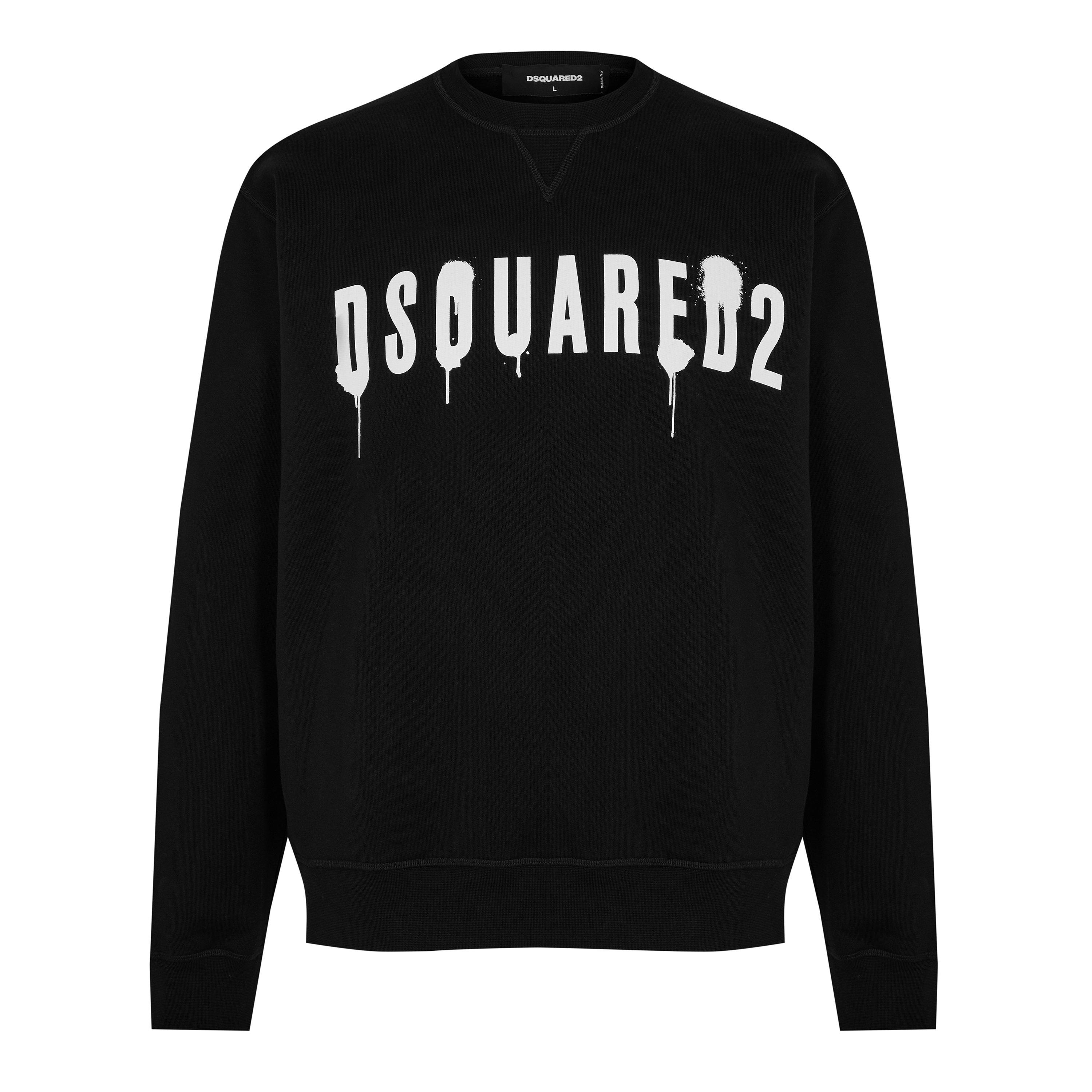 Black - DSquared2 - Logo Spray Cool Sweater - 7