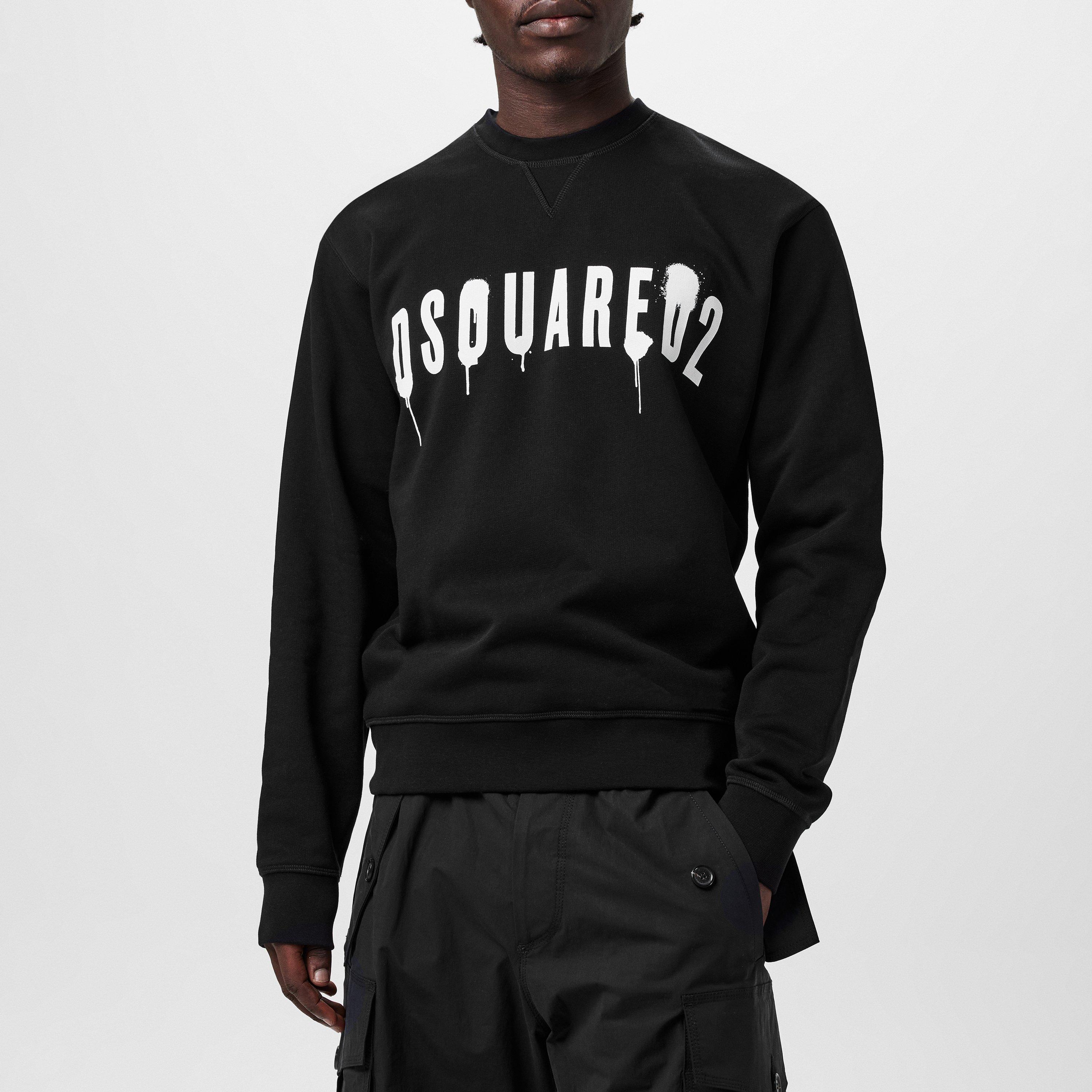 Black - DSquared2 - Logo Spray Cool Sweater - 3