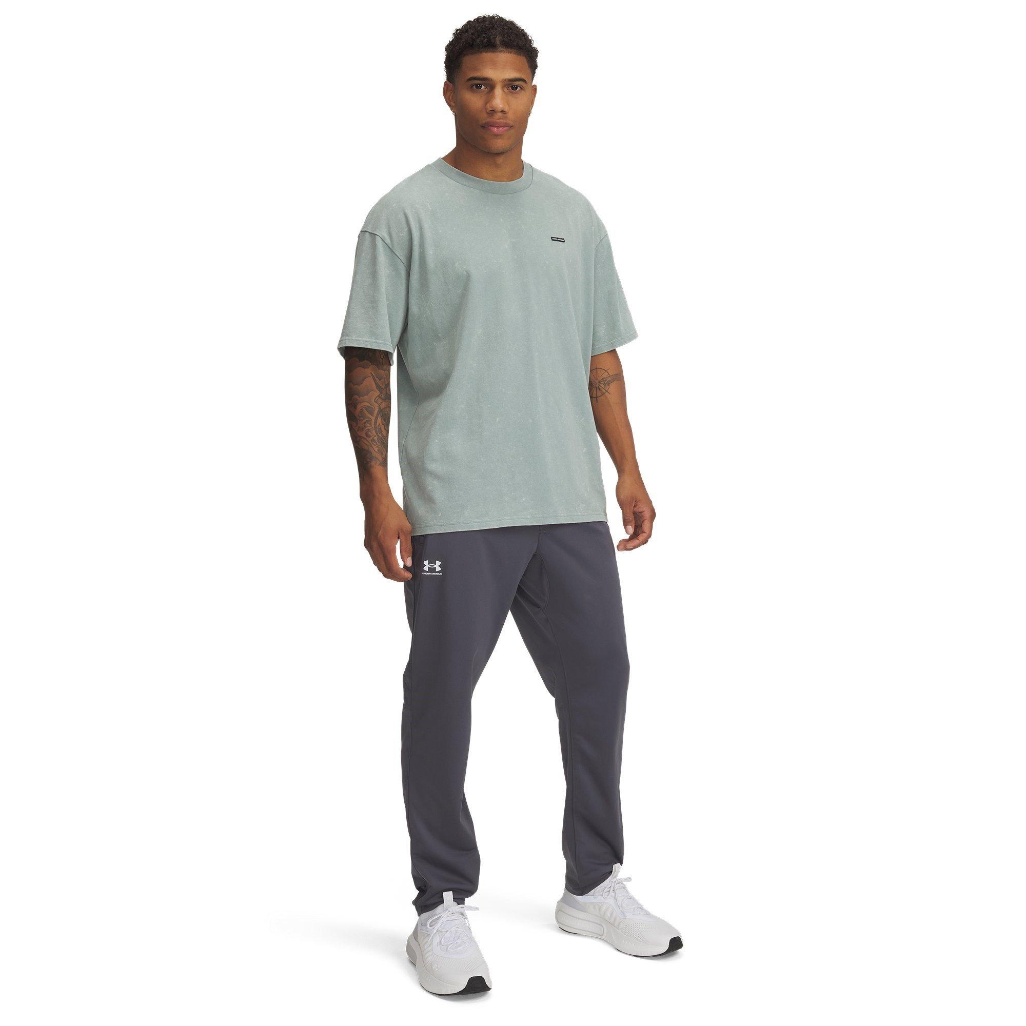 Castlerock/Wht - Under Armour - Men's Brawler Closed Hem Poly Joggers - 3