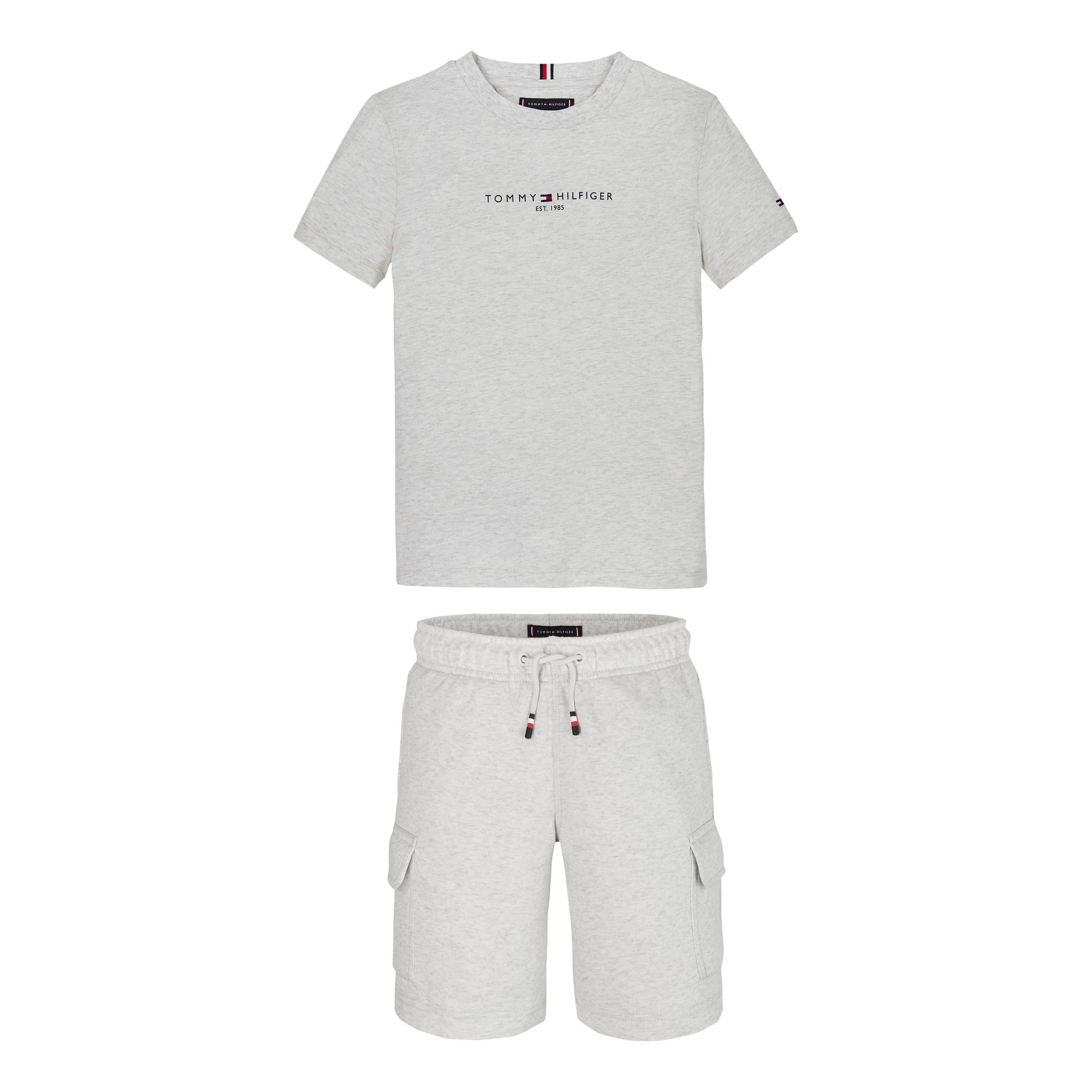 Wht Heather PMT - Tommy Hilfiger - Kids' T-Shirt and Cargo Shorts Set - 5