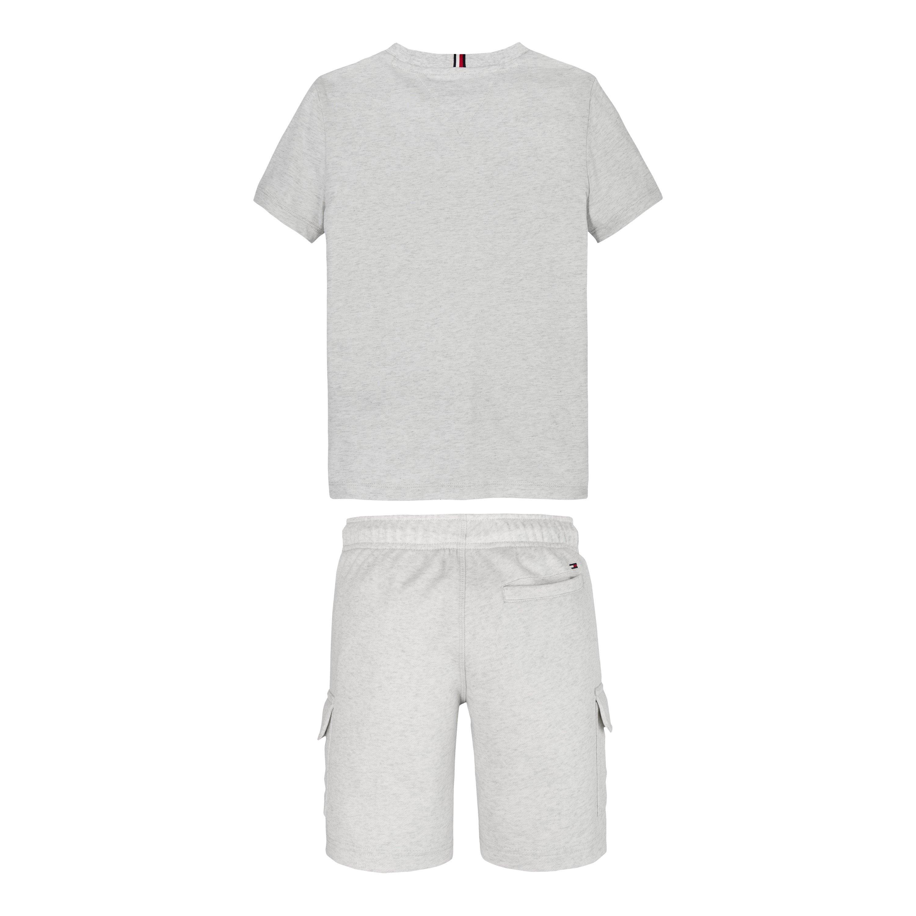 Wht Heather PMT - Tommy Hilfiger - Kids' T-Shirt and Cargo Shorts Set - 6
