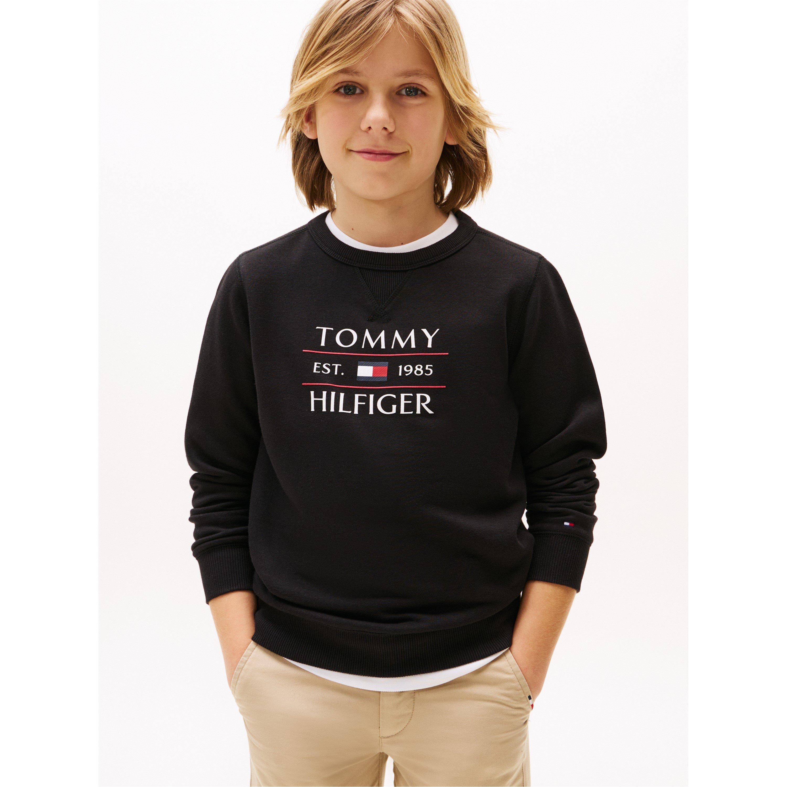 Black BDS - Tommy Hilfiger - Kids' Flag Crew Sweatshirt - 2