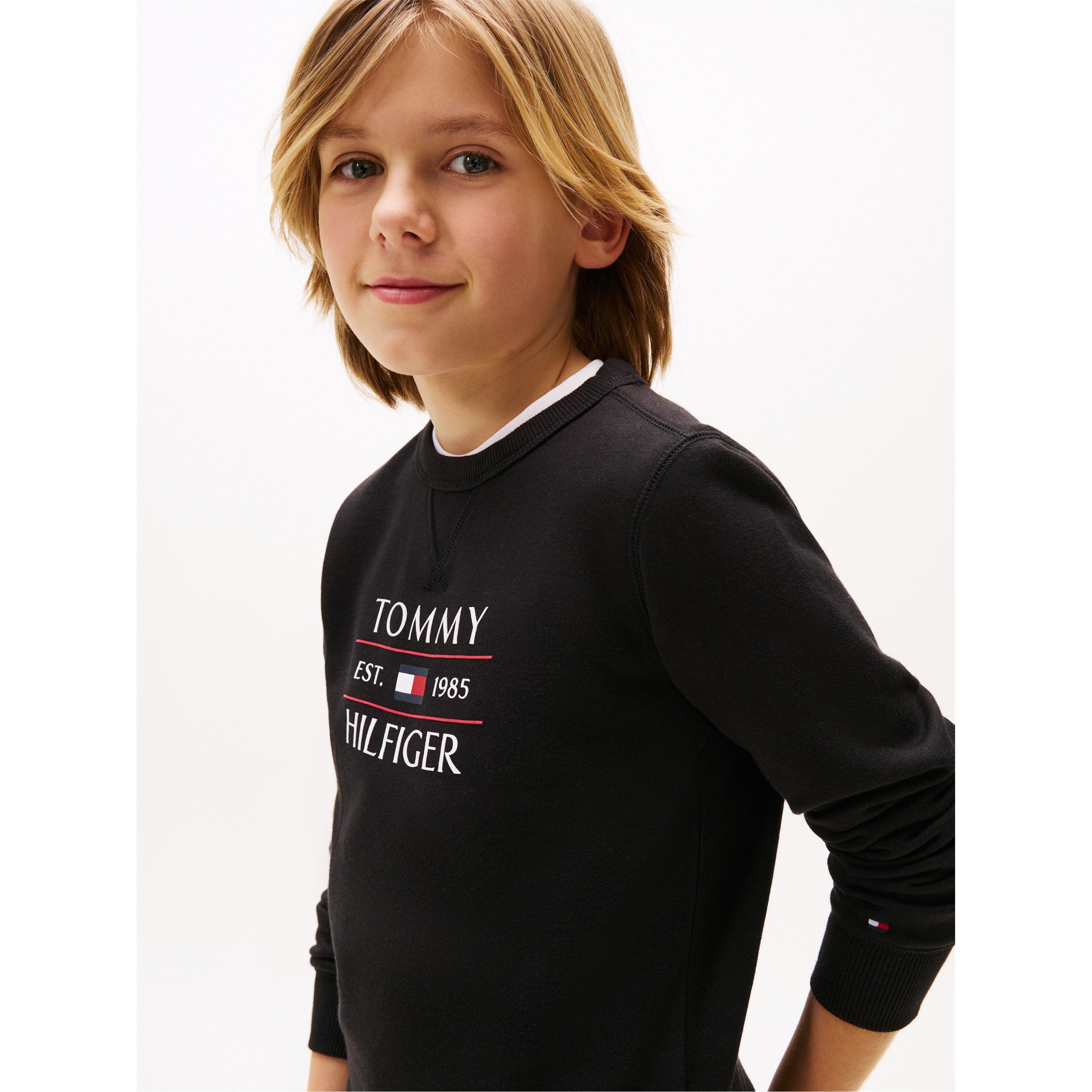Black BDS - Tommy Hilfiger - Kids' Flag Crew Sweatshirt - 3