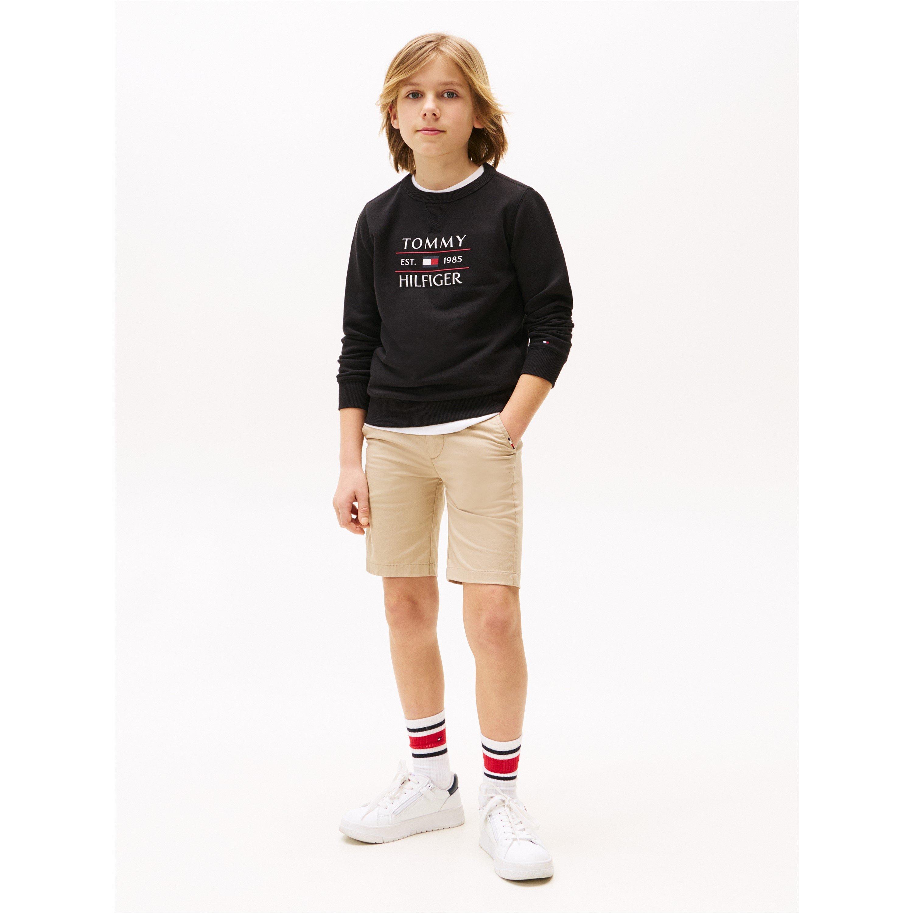 Black BDS - Tommy Hilfiger - Kids' Flag Crew Sweatshirt - 4