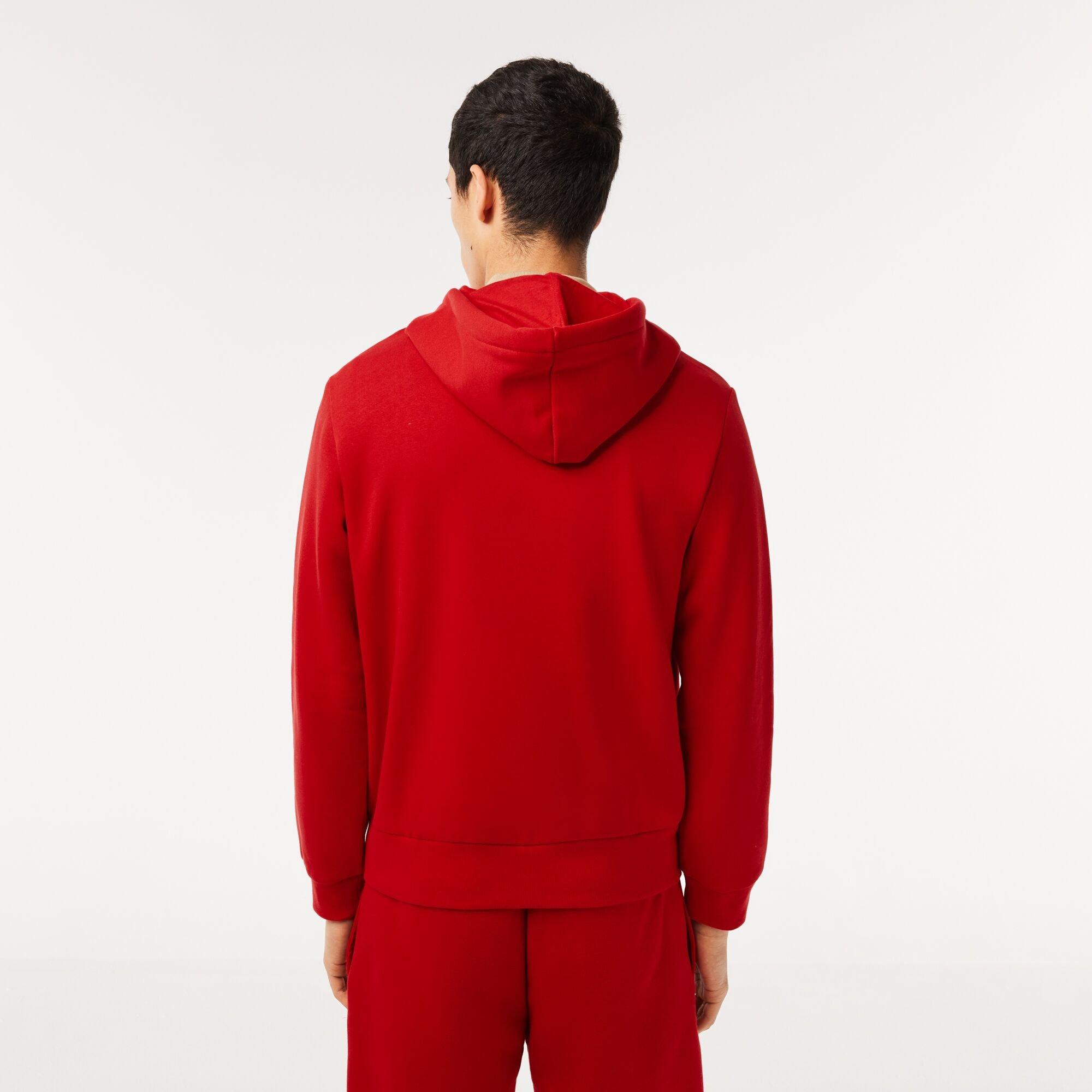 Rød - Lacoste - Men's Zipped Fleece Hoodie - 3