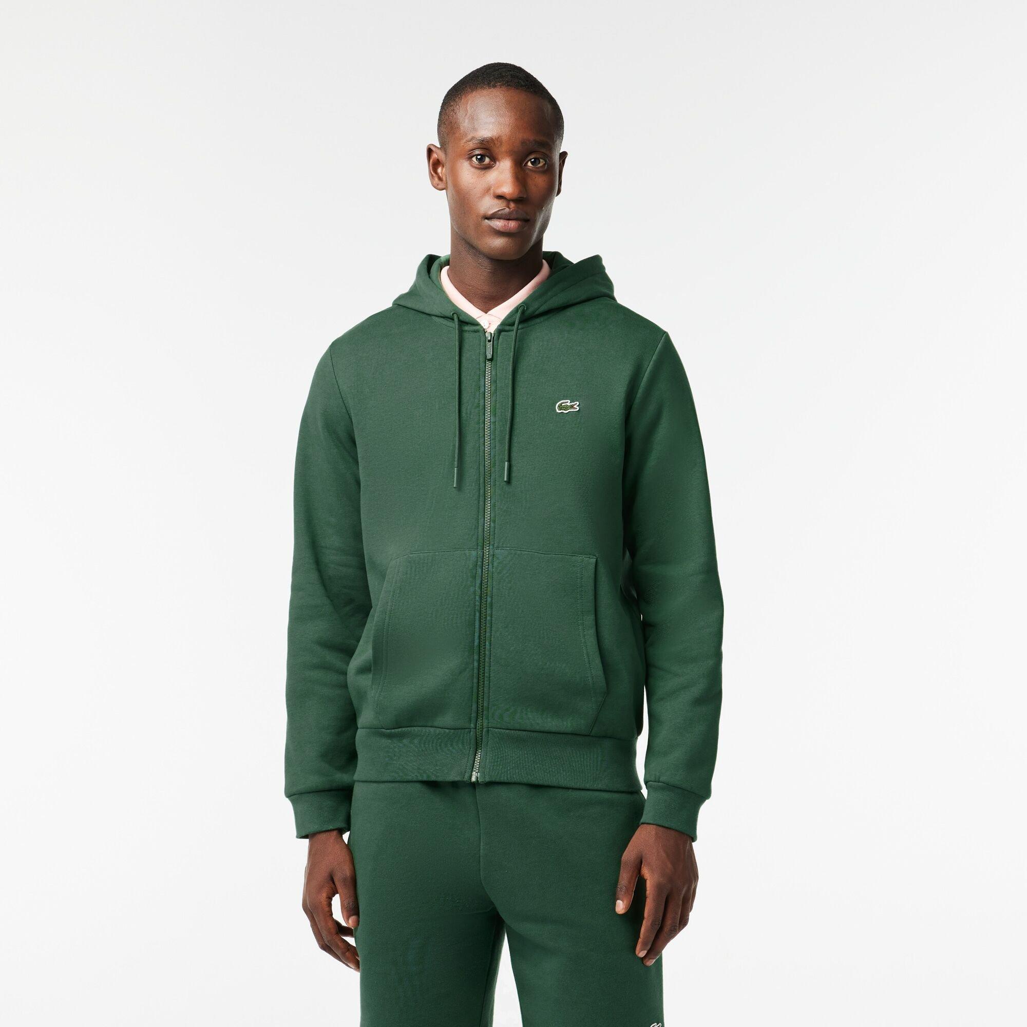 Lacoste Men's Zipped Fleece Hoodie - Sequoia - XS