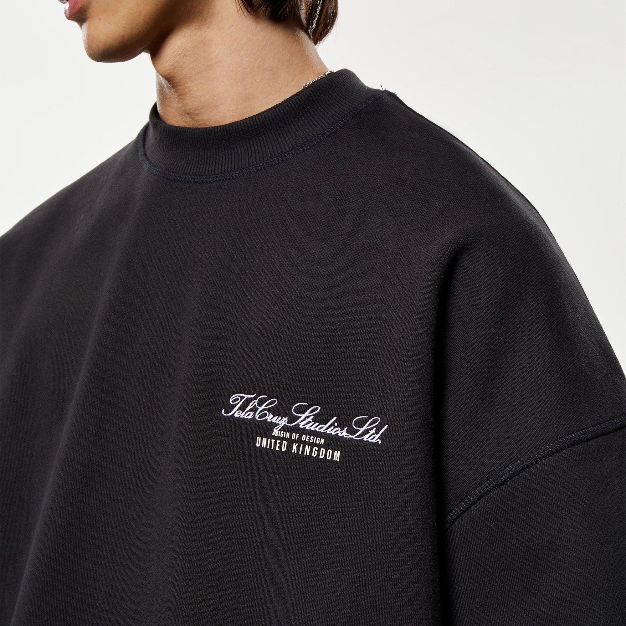 Black - Tela Cruz - Men's Studio Crew Sweatshirt - 3