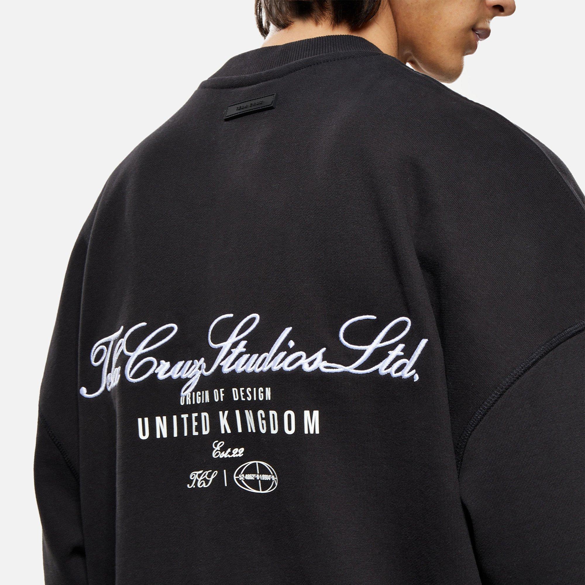 Black - Tela Cruz - Men's Studio Crew Sweatshirt - 4