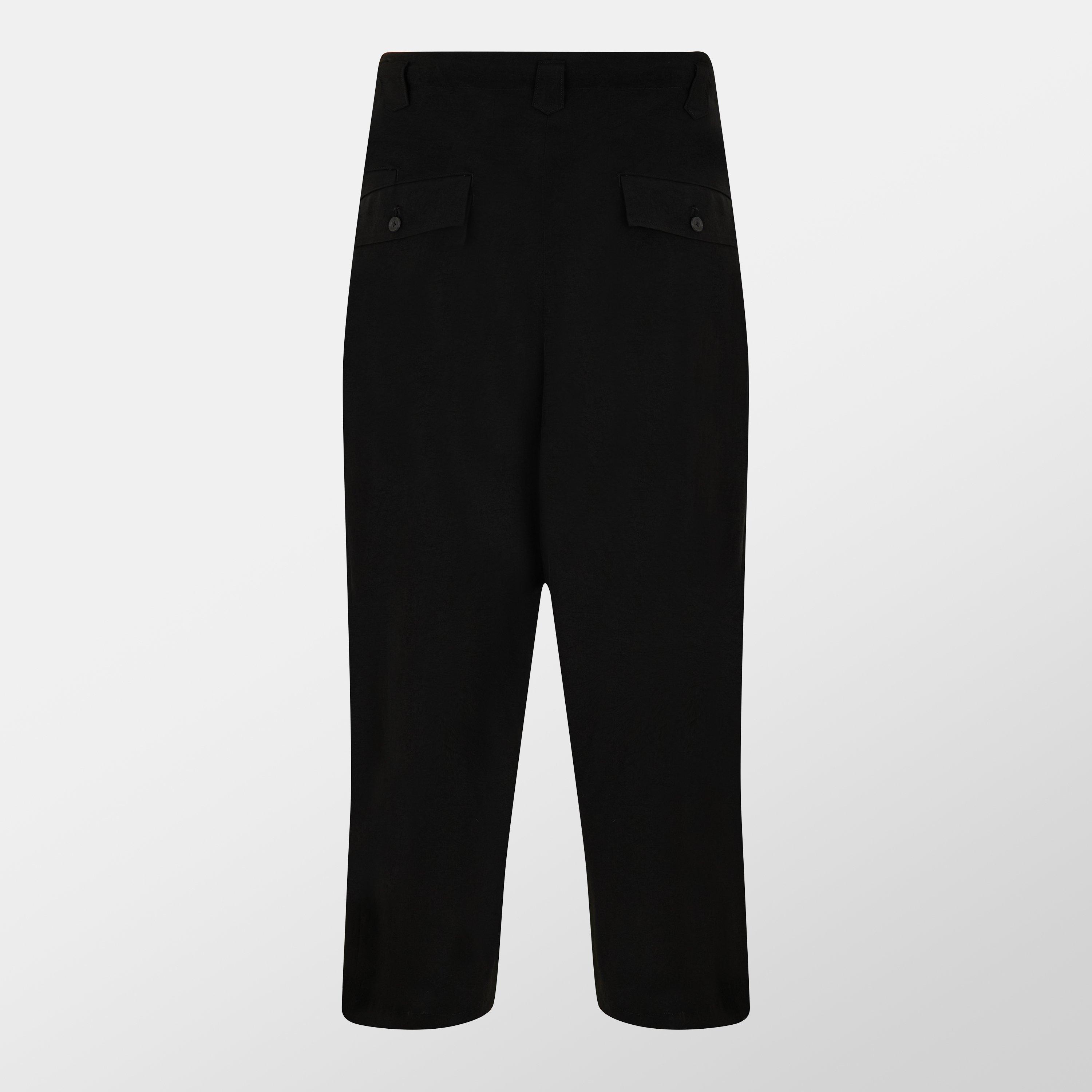 Black 1 - Yohji Yamamoto - Men's Wide Loop Straight Leg Trouser - 2