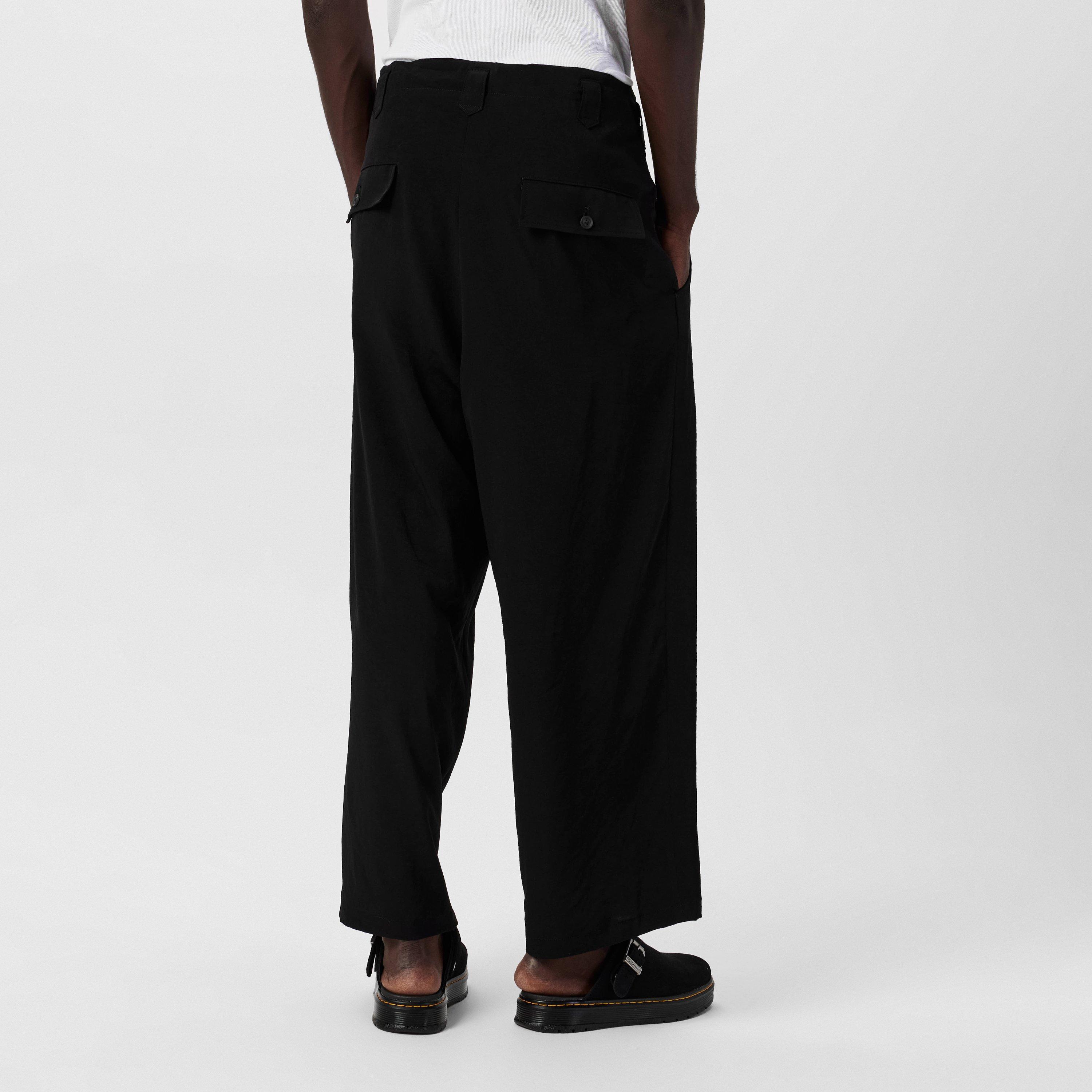 Black 1 - Yohji Yamamoto - Men's Wide Loop Straight Leg Trouser - 4