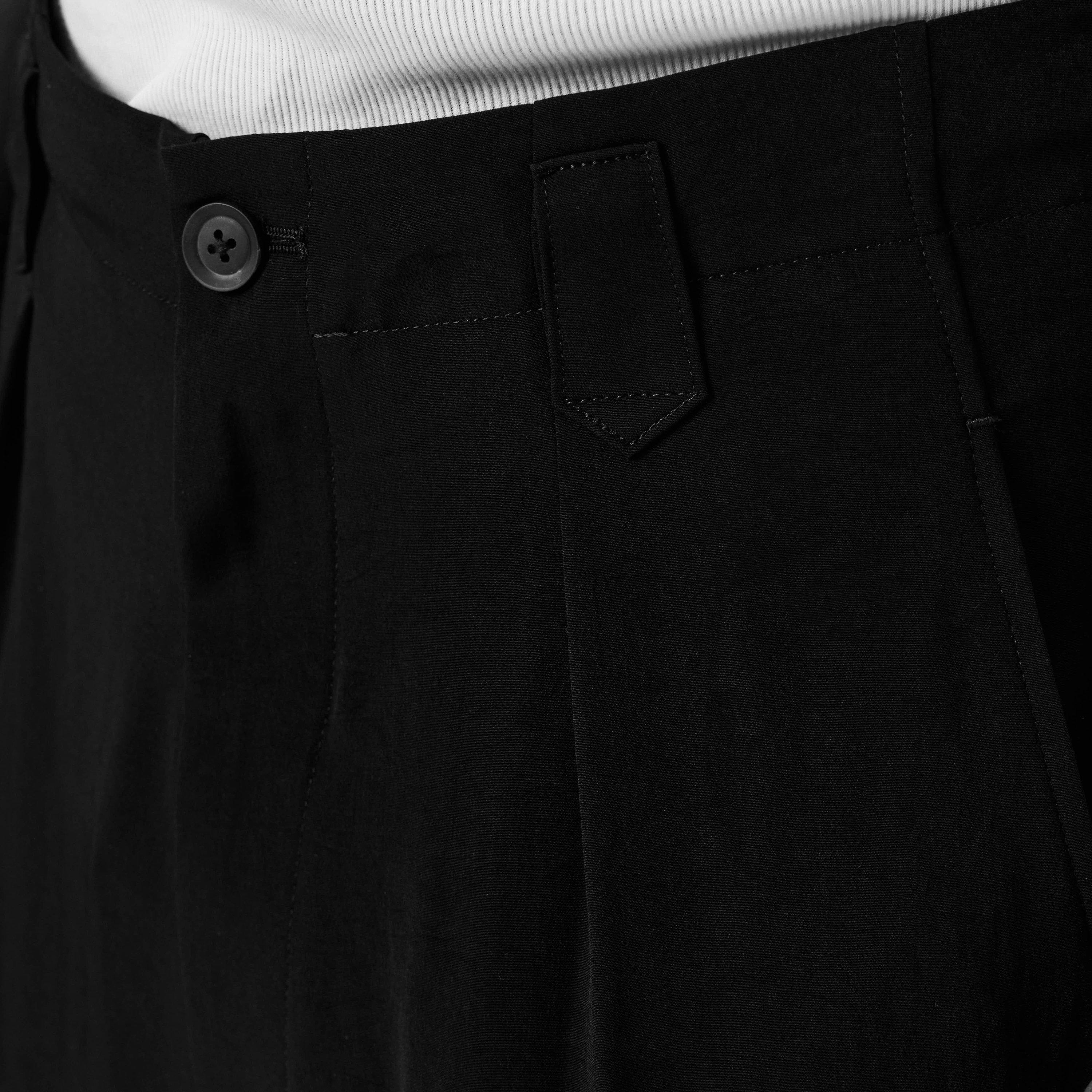 Black 1 - Yohji Yamamoto - Men's Wide Loop Straight Leg Trouser - 5