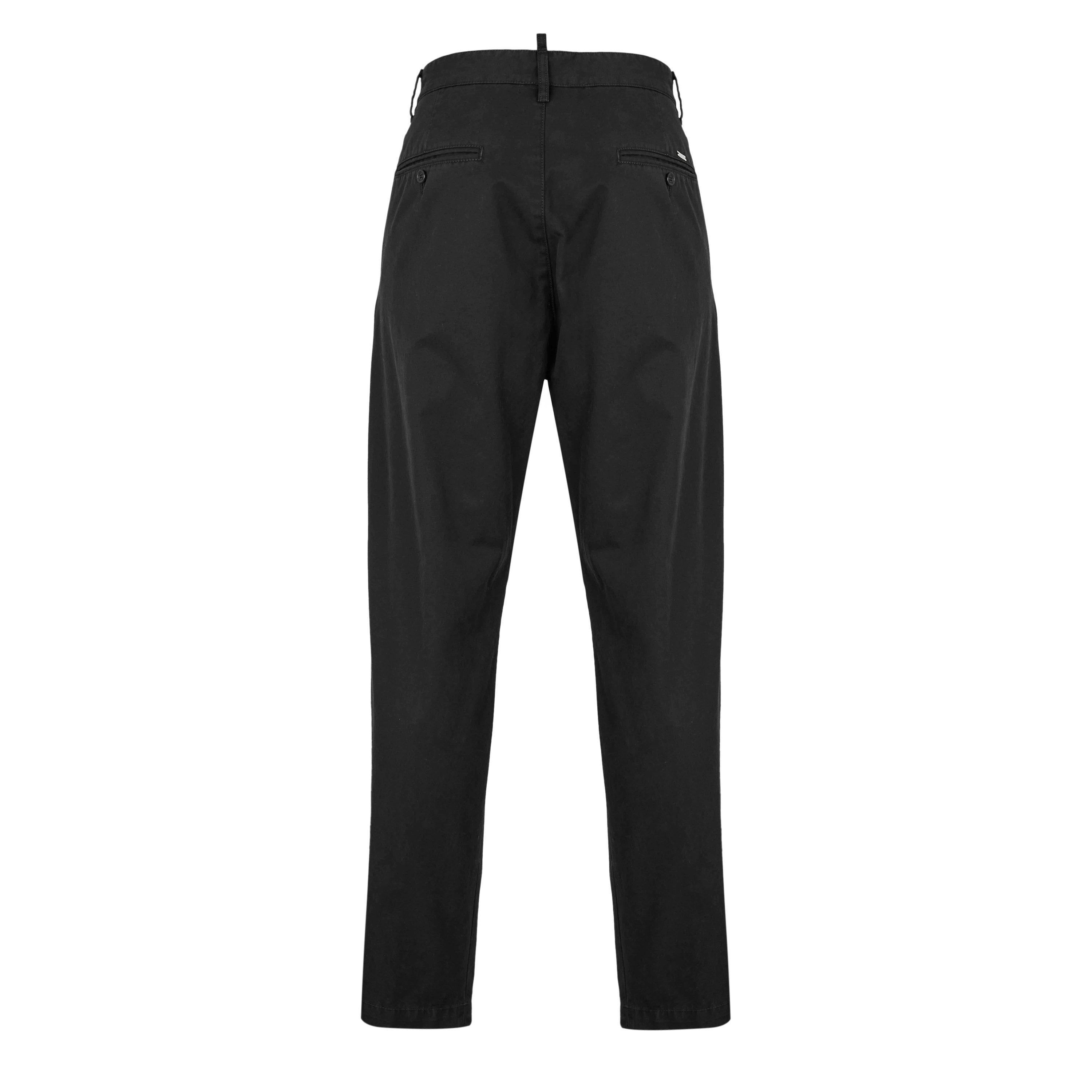 Black - DSquared2 - Men's One Pleat Cotton Straight Leg Trouser - 2