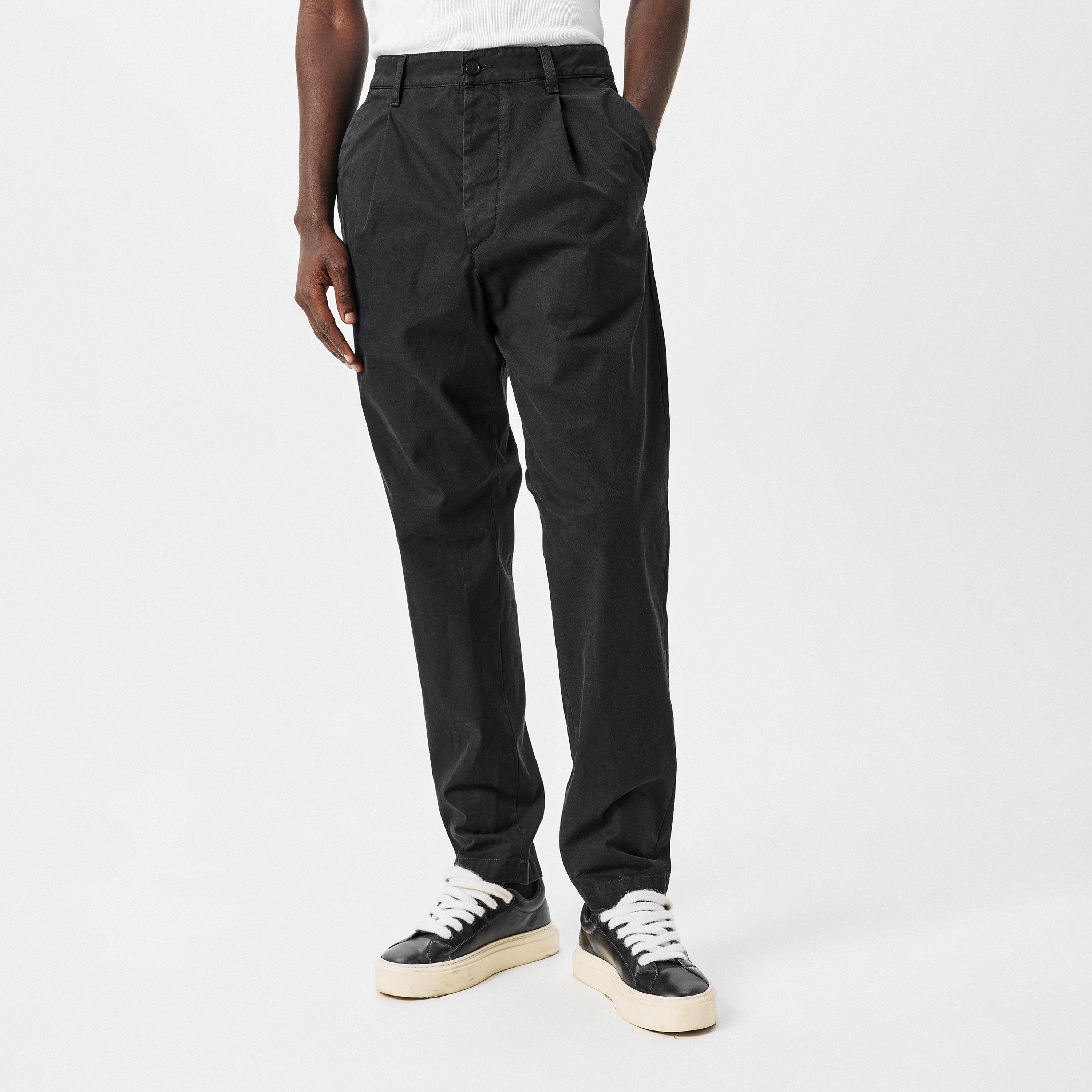 Black - DSquared2 - Men's One Pleat Cotton Straight Leg Trouser - 3