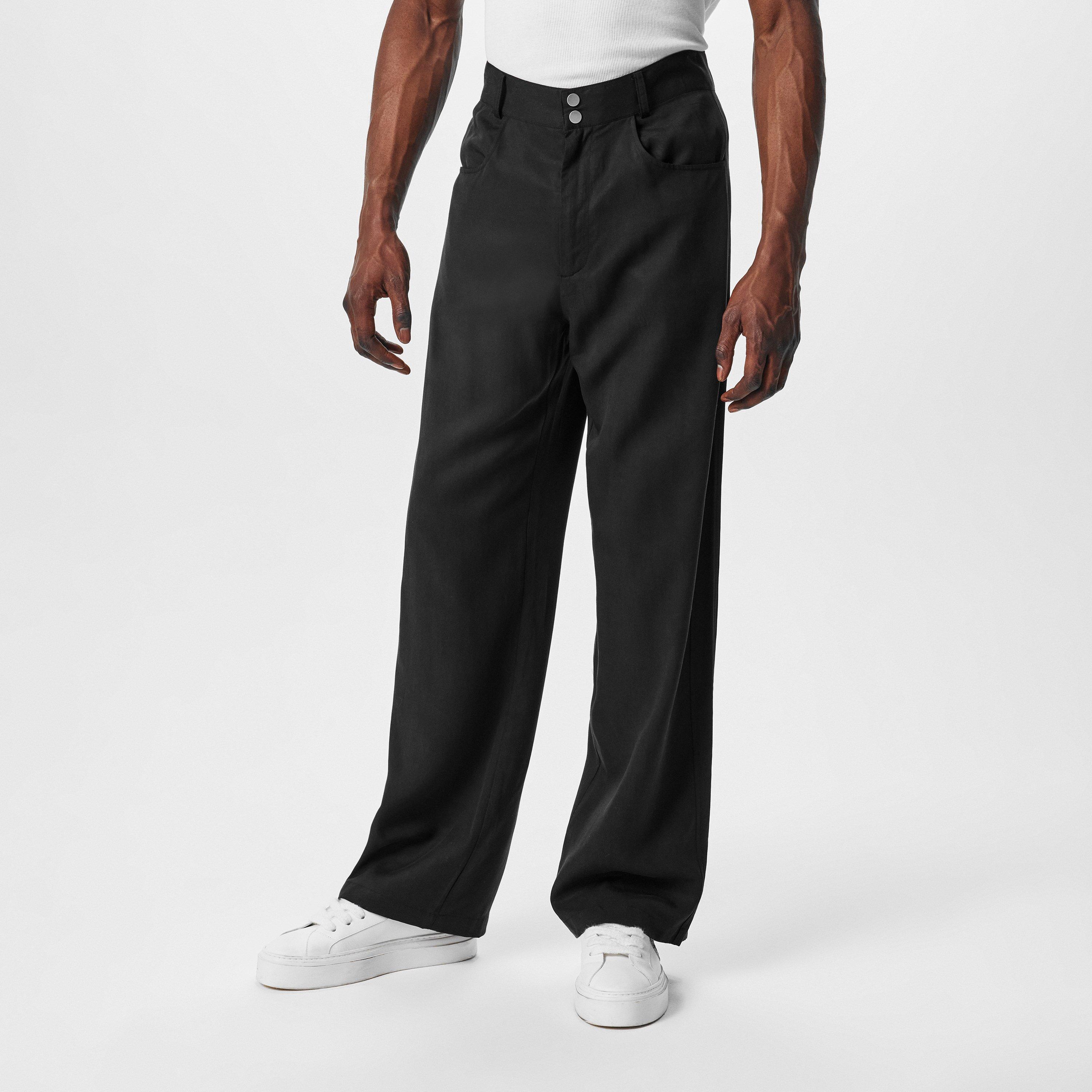 Black/Black - Cole Buxton - Men's Side Tape Straight Leg Trouser - 3