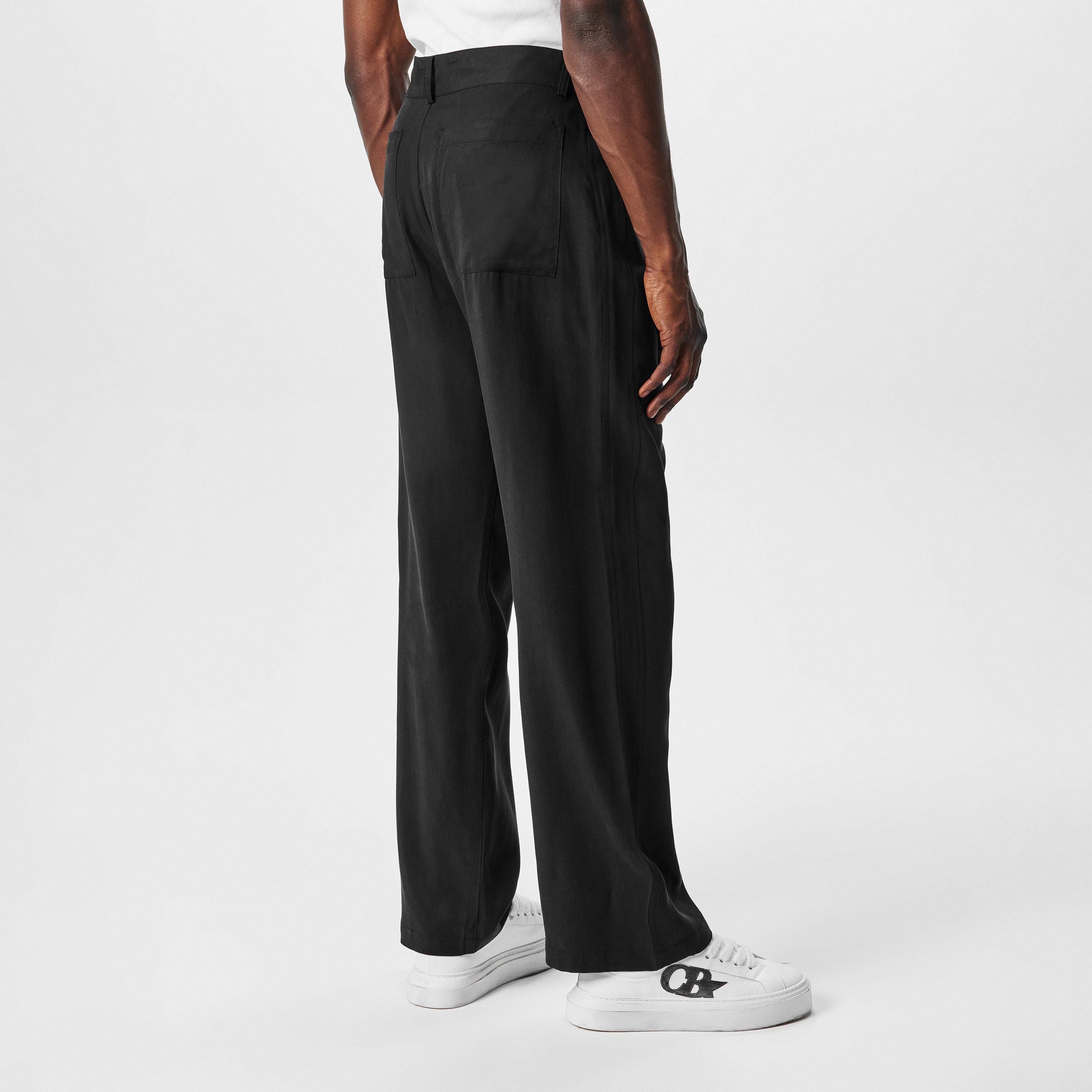 Black/Black - Cole Buxton - Men's Side Tape Straight Leg Trouser - 4