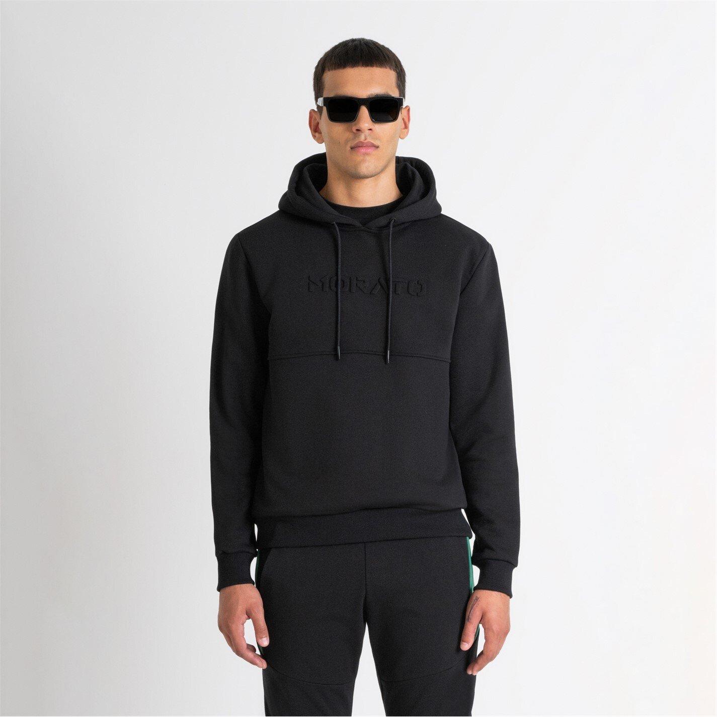 Nero - Antony Morato - RELAXED FIT HOODIE IN LIGHT COTTON BLEND SUSTAINABLE FABRIC - 3