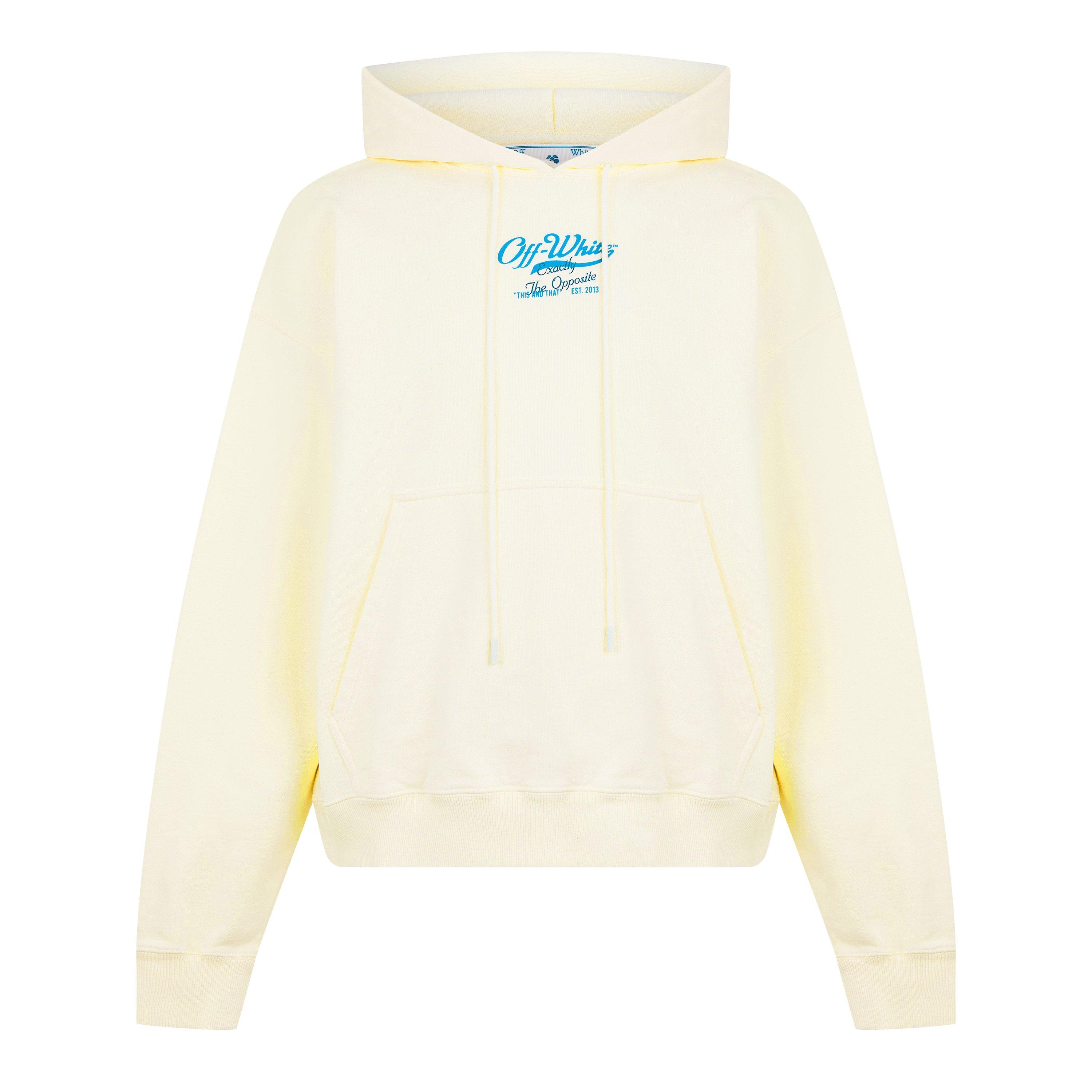 Off White Men's Script Hoodie, Logo Hoodie - Ivory - XS