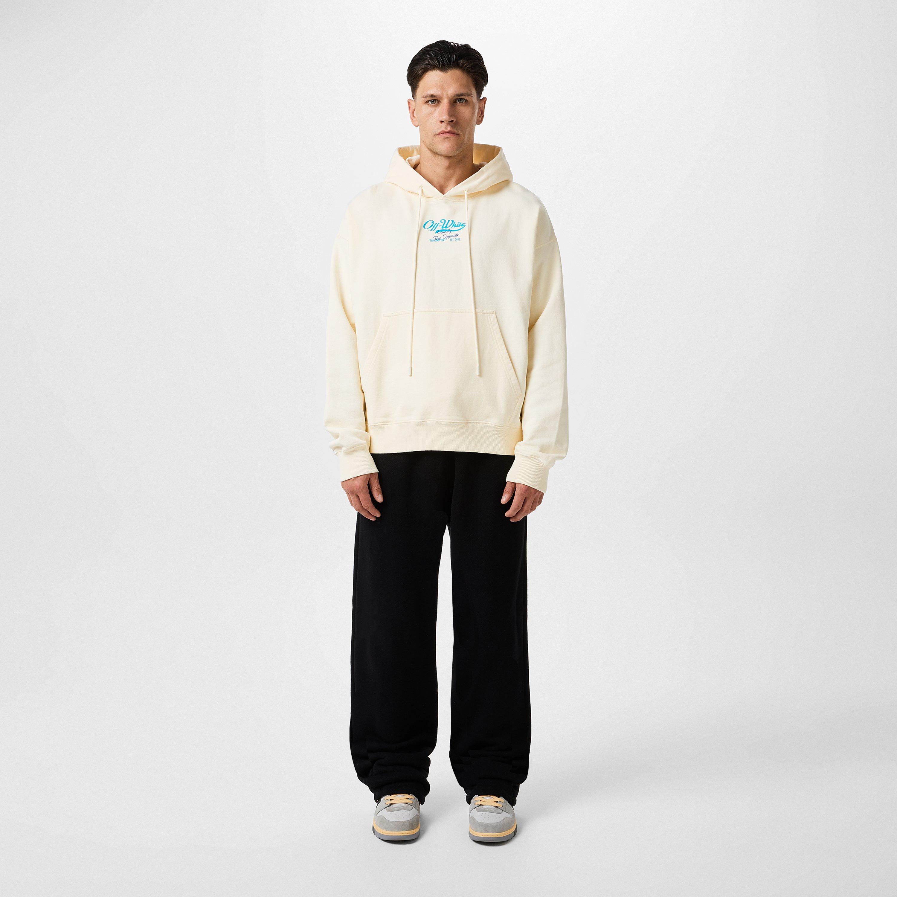 Ivory - Off White - Men's  Script Hoodie, Logo Hoodie - 4