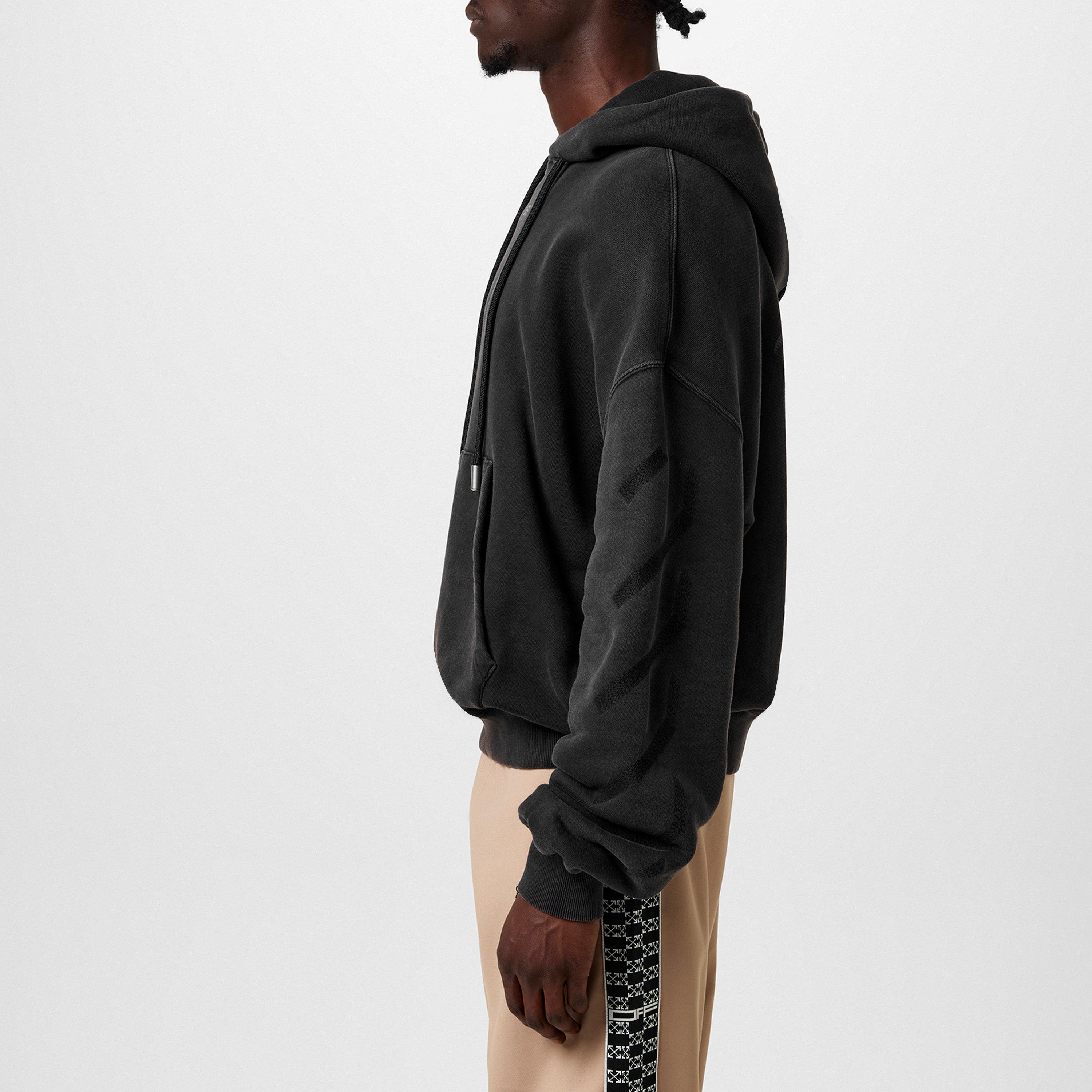 Black - Off White - Men's Saint Matthew Distressed Graphic Print Hoodie - 2