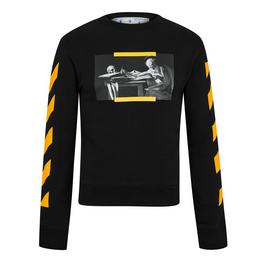 Off White Caravaggio Saint Jerome Writing Print Sweatshirt