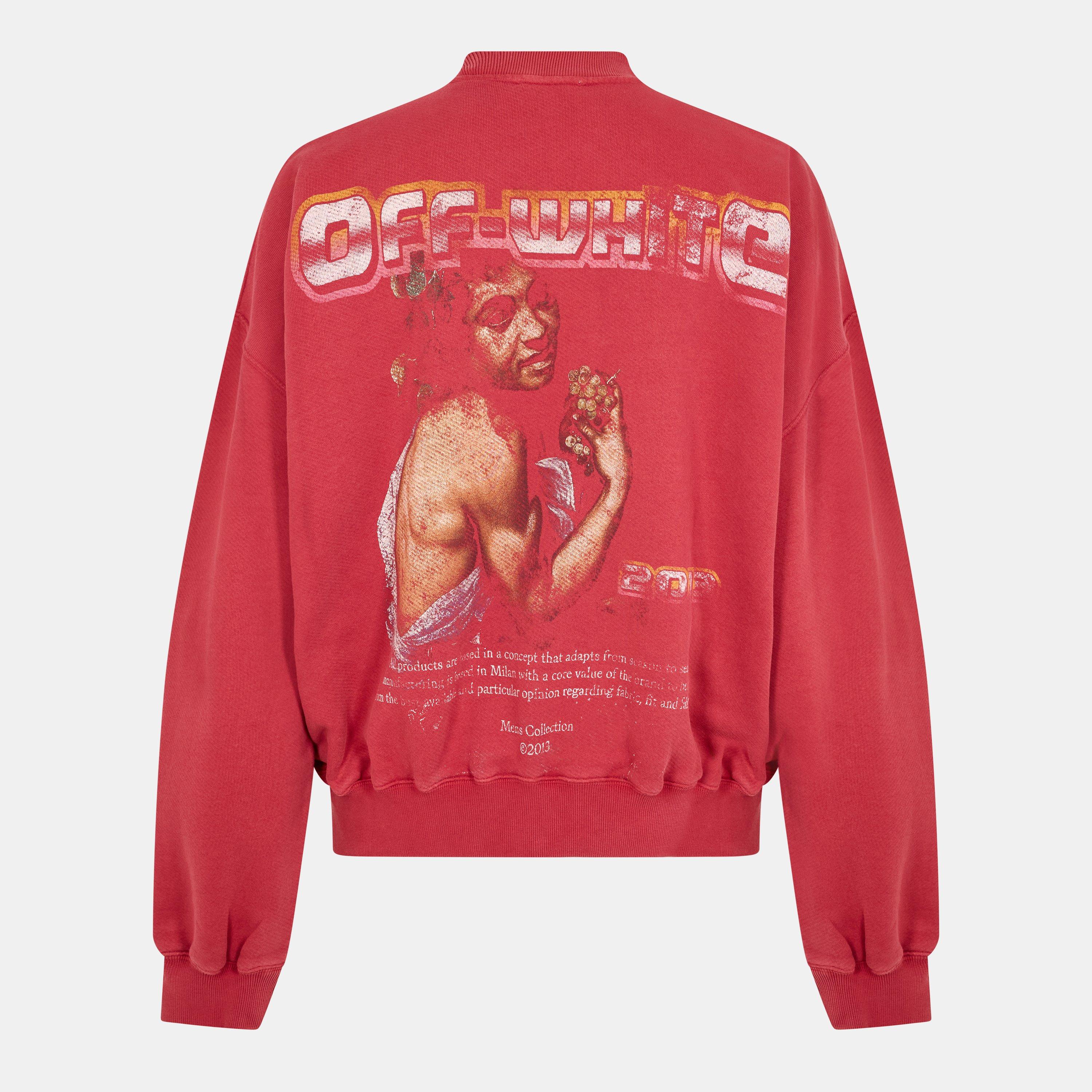 Red Multi - Off White - Men's Crew Sweater - 2