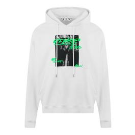 Off White Men's  Metro Type Hoodie, Graphic Print with Branding