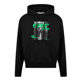 Off White Men's  Metro Type Hoodie, Graphic Print with Branding