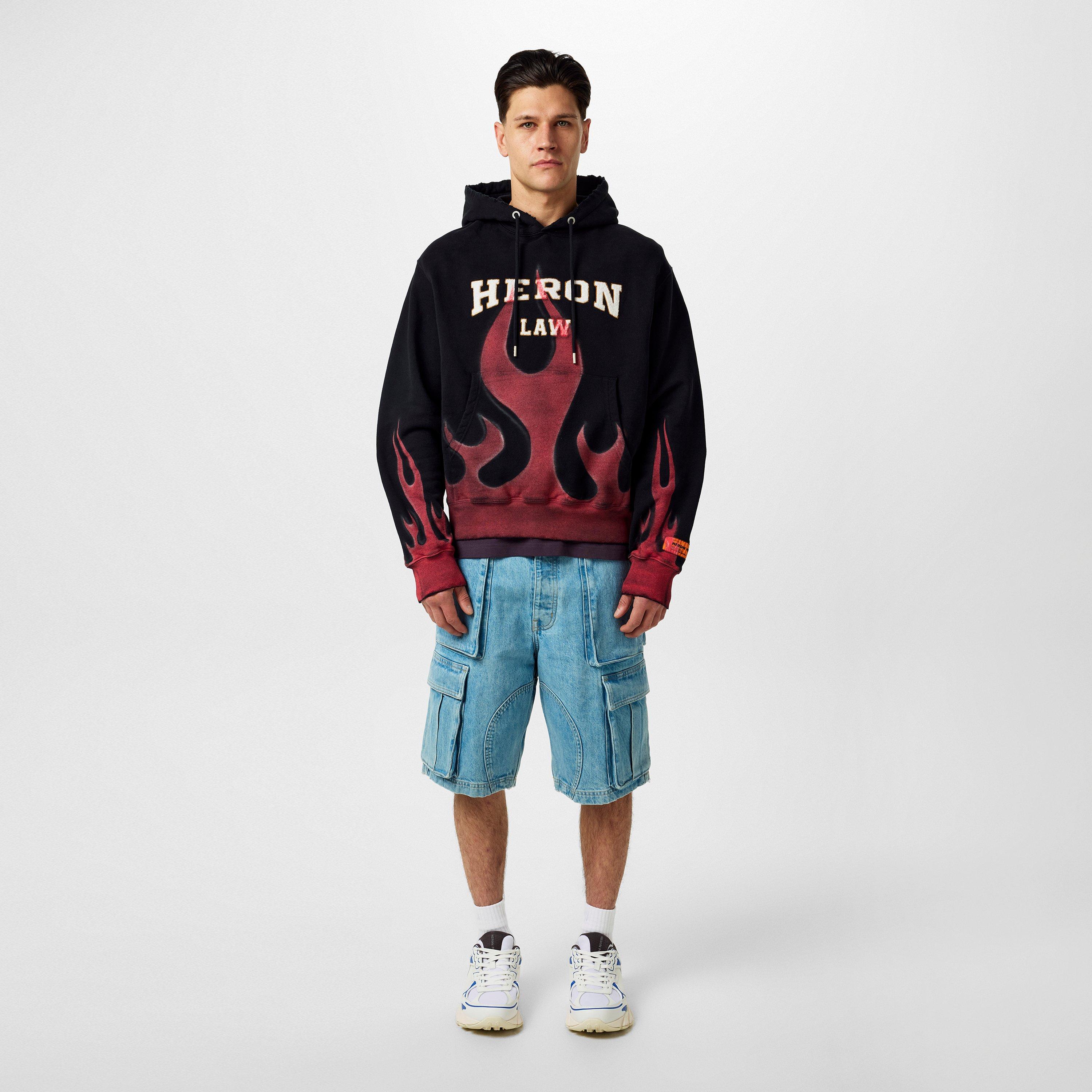 Black - Heron Preston - Men's Law Flames Hoodie - 4