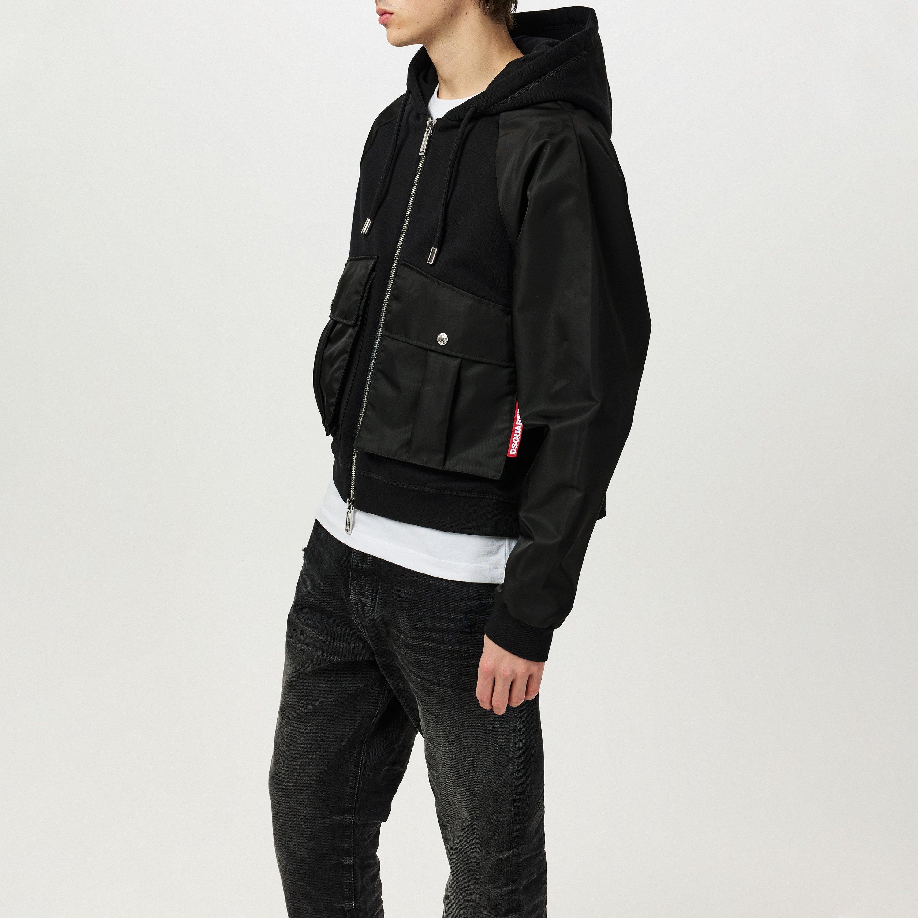 ★送関込み★ Dsquared2 Cropped Relax Fit Utility Hoodie Cropped Relax Fit Utility Hoodie