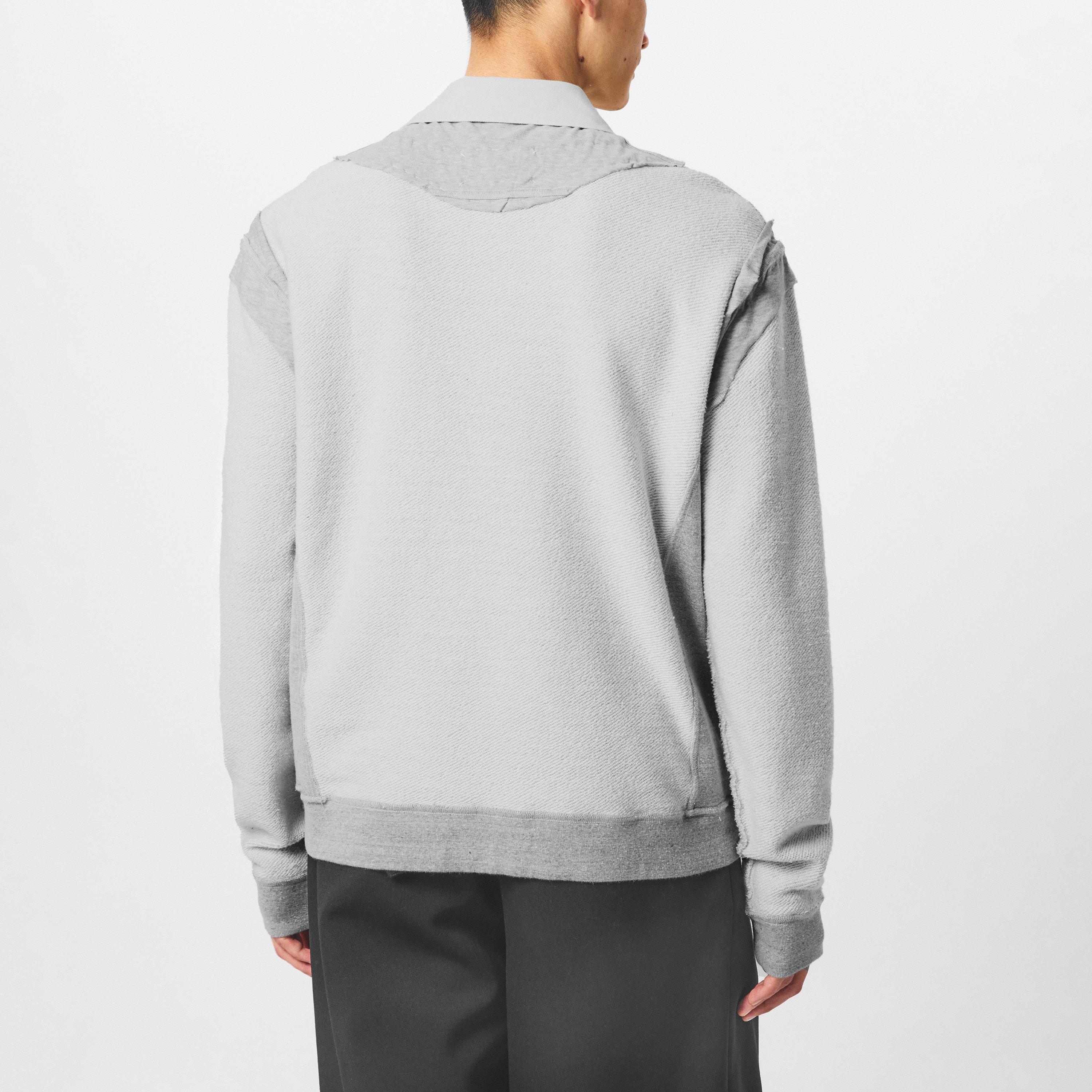 Grey melange - Maison Margiela - Men's Crew-Neck Ribbed Crew Sweatshirt - 4
