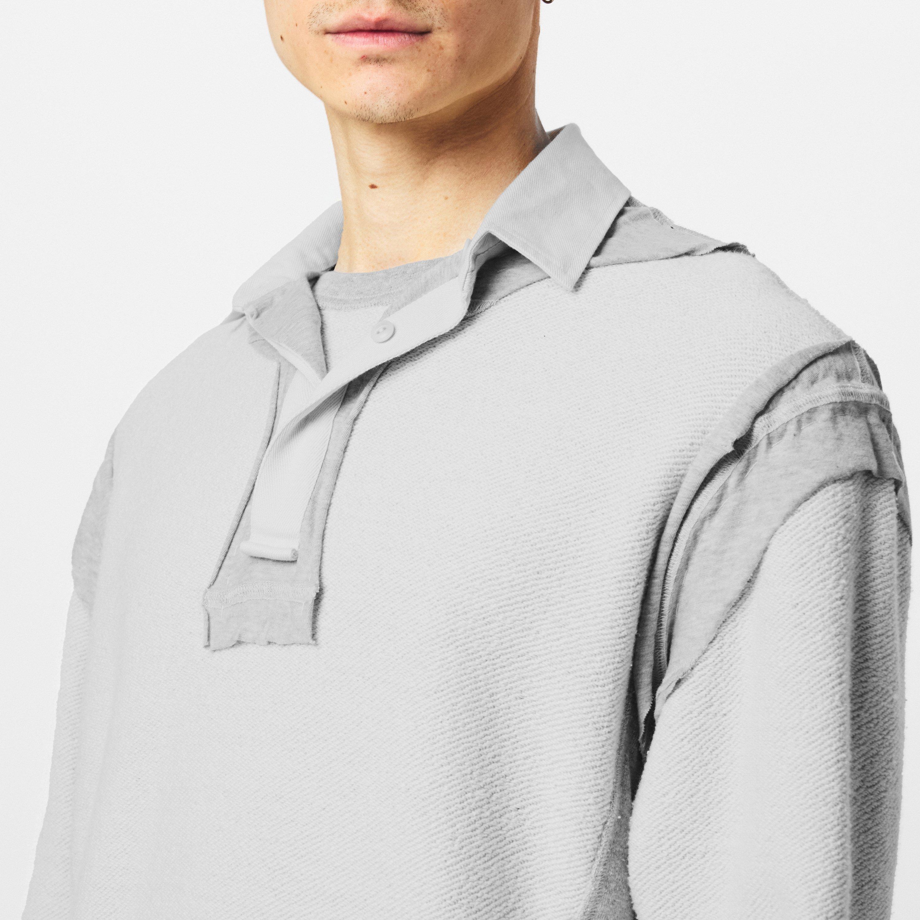 Grey melange - Maison Margiela - Men's Crew-Neck Ribbed Crew Sweatshirt - 5