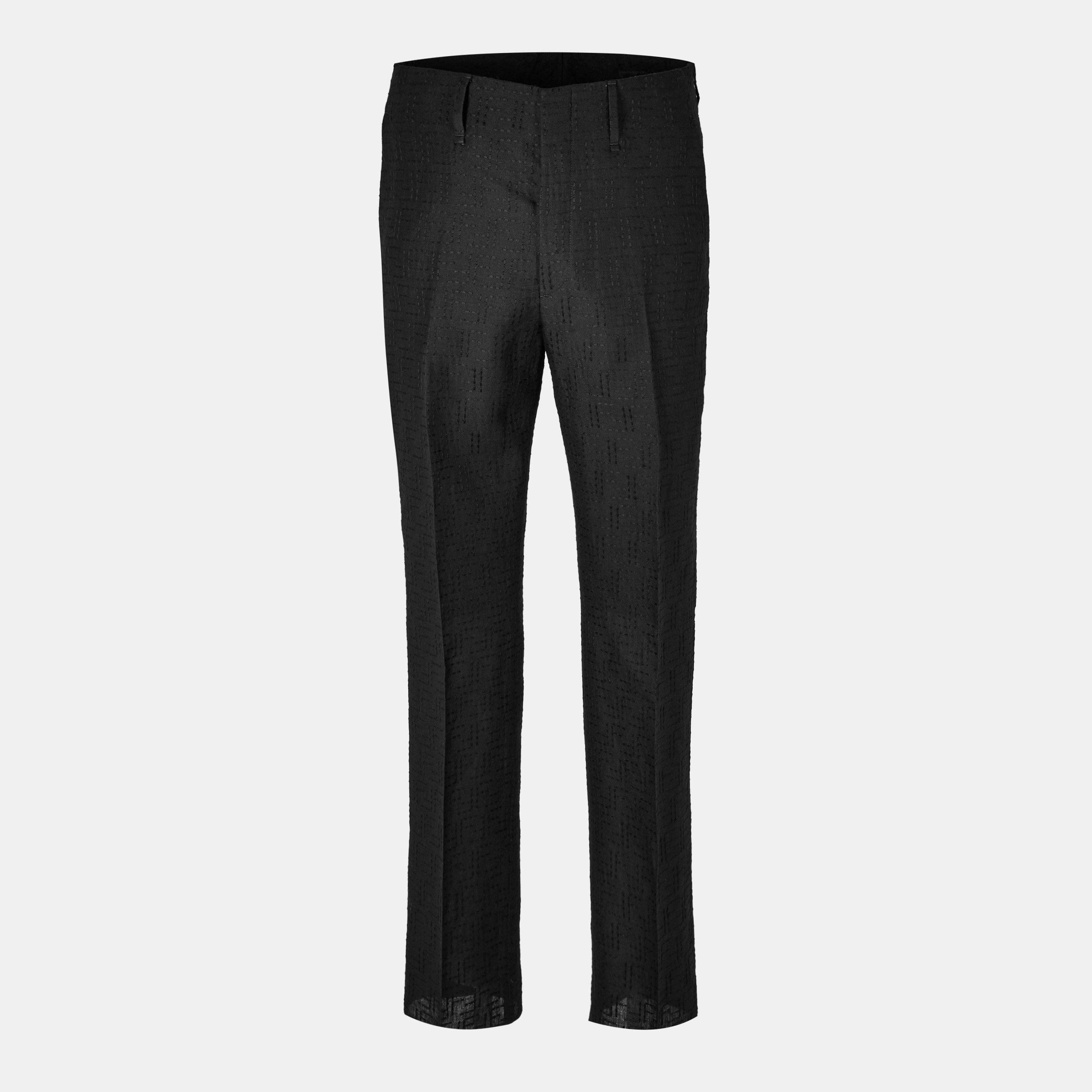 Black - Fendi - Ff Jacquard Trousers - 1